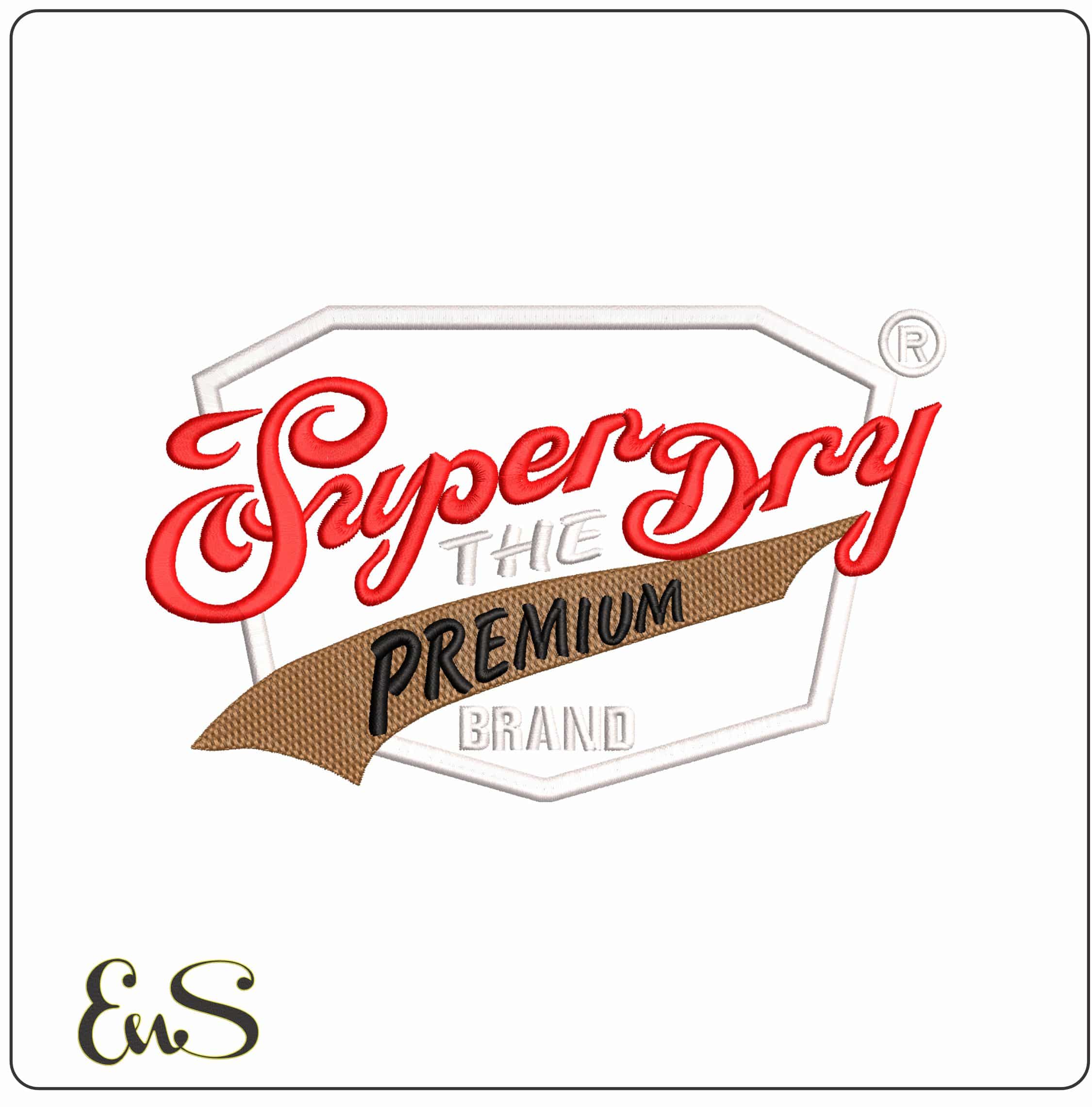 Super Dry Premium Brand  - Elegant embroidery design file-instant download