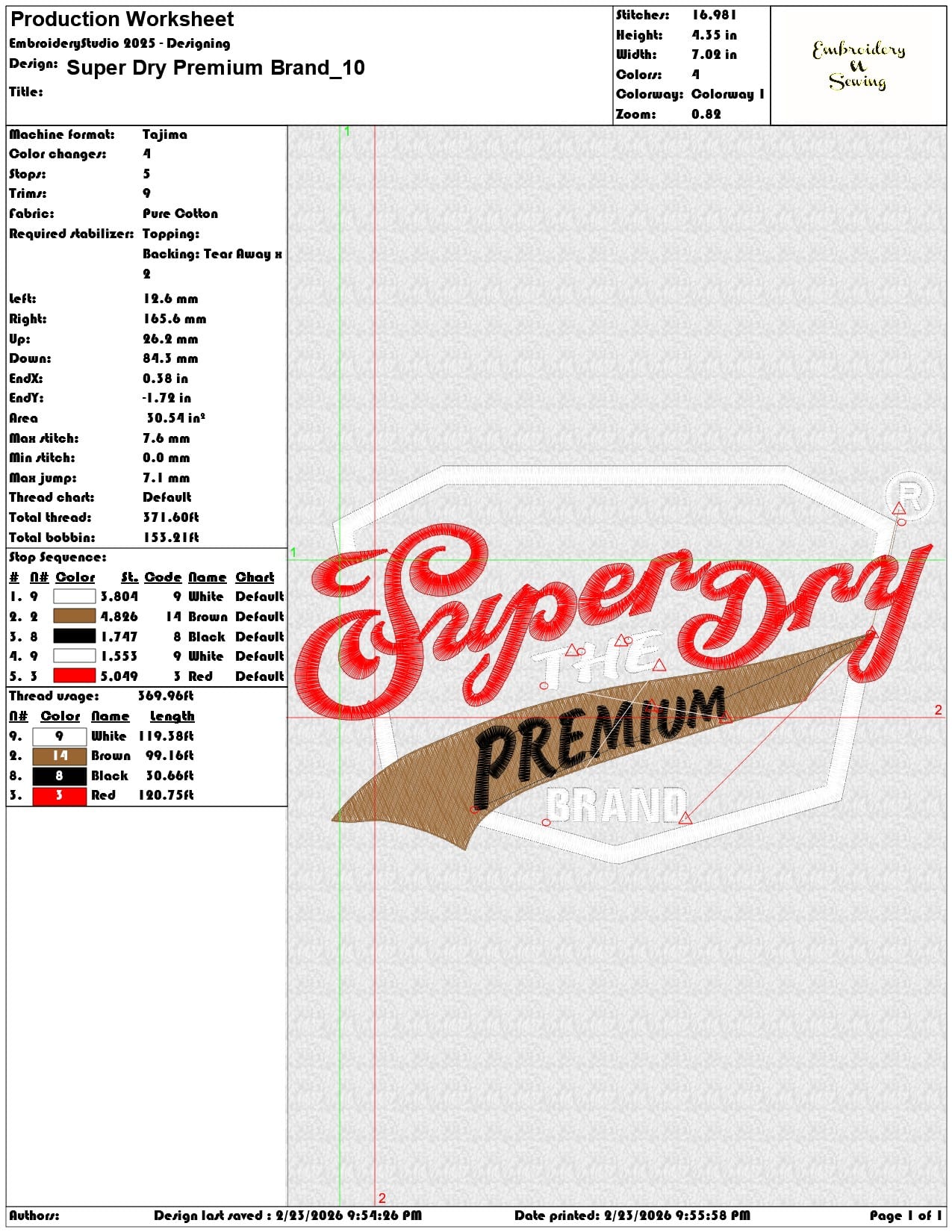 Super Dry Premium Brand  - Elegant embroidery design file-instant download — view 3