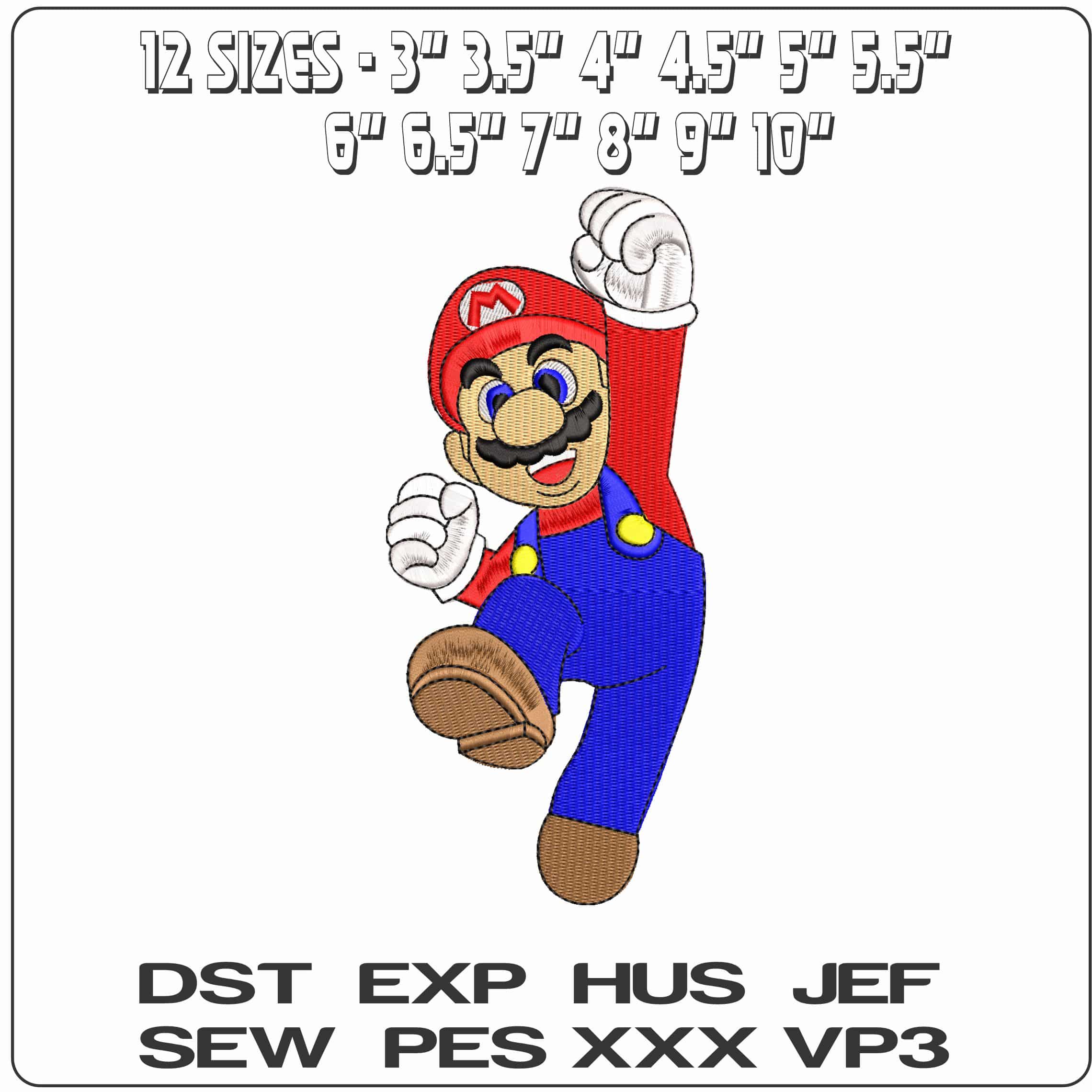 Super Mario Cheering  - Elegant embroidery design file-instant download — view 2