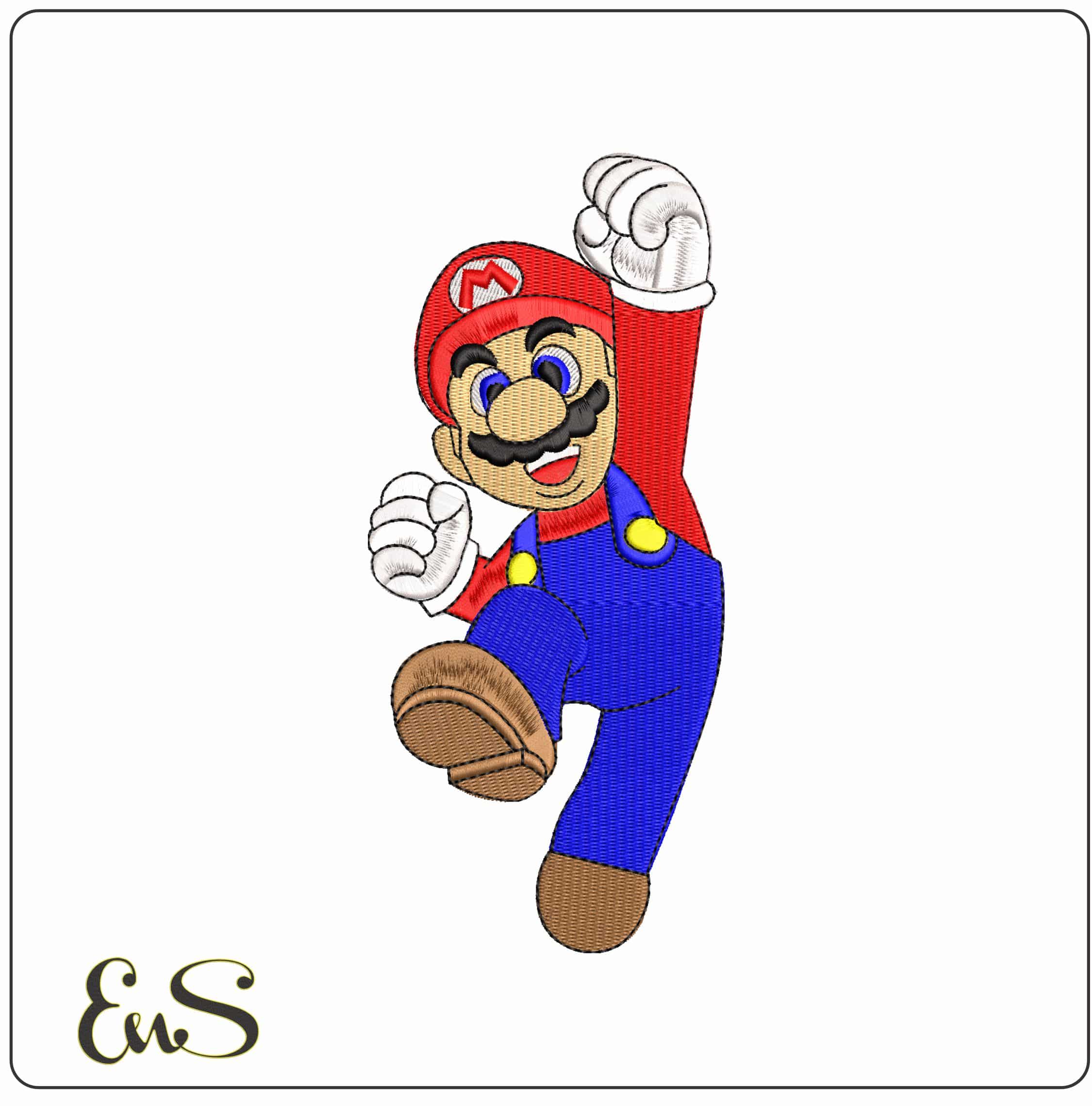 Super Mario Cheering  - Elegant embroidery design file-instant download