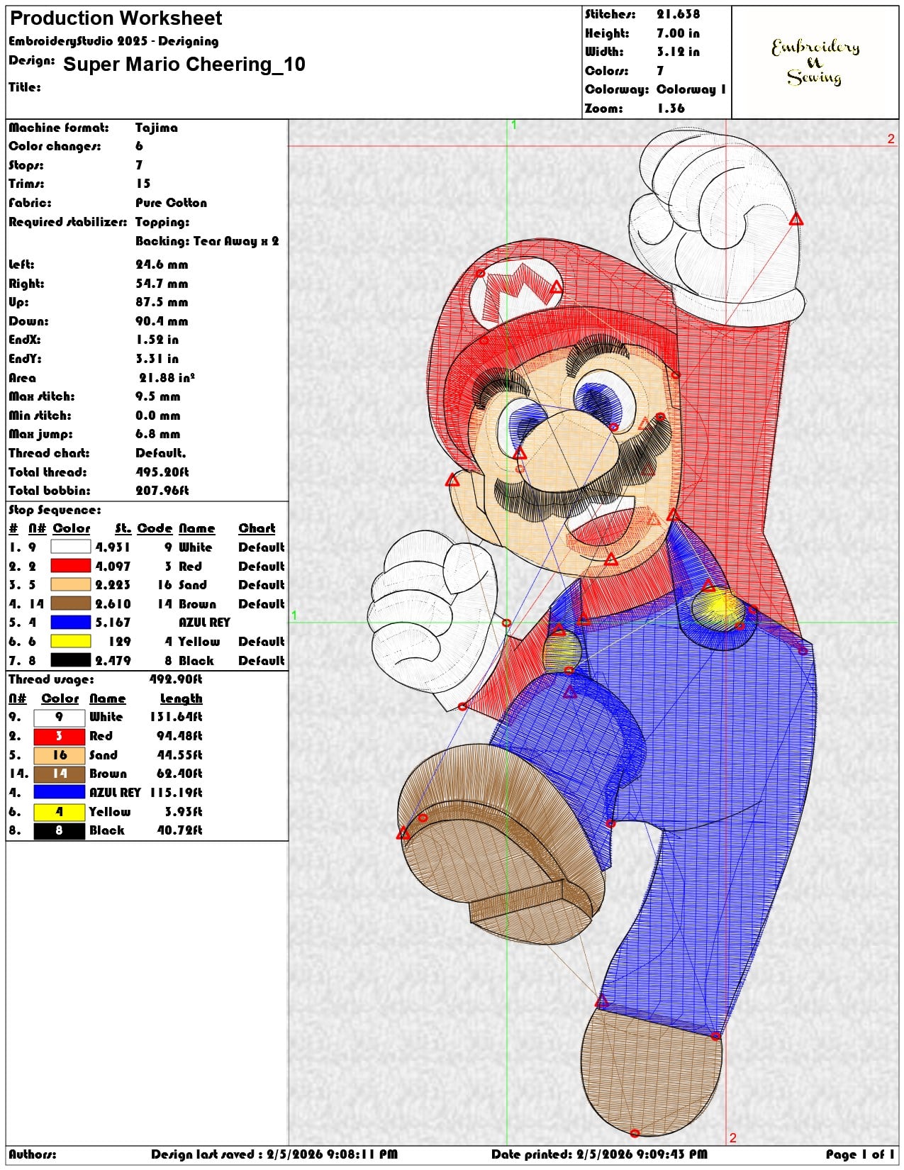 Super Mario Cheering  - Elegant embroidery design file-instant download — view 3