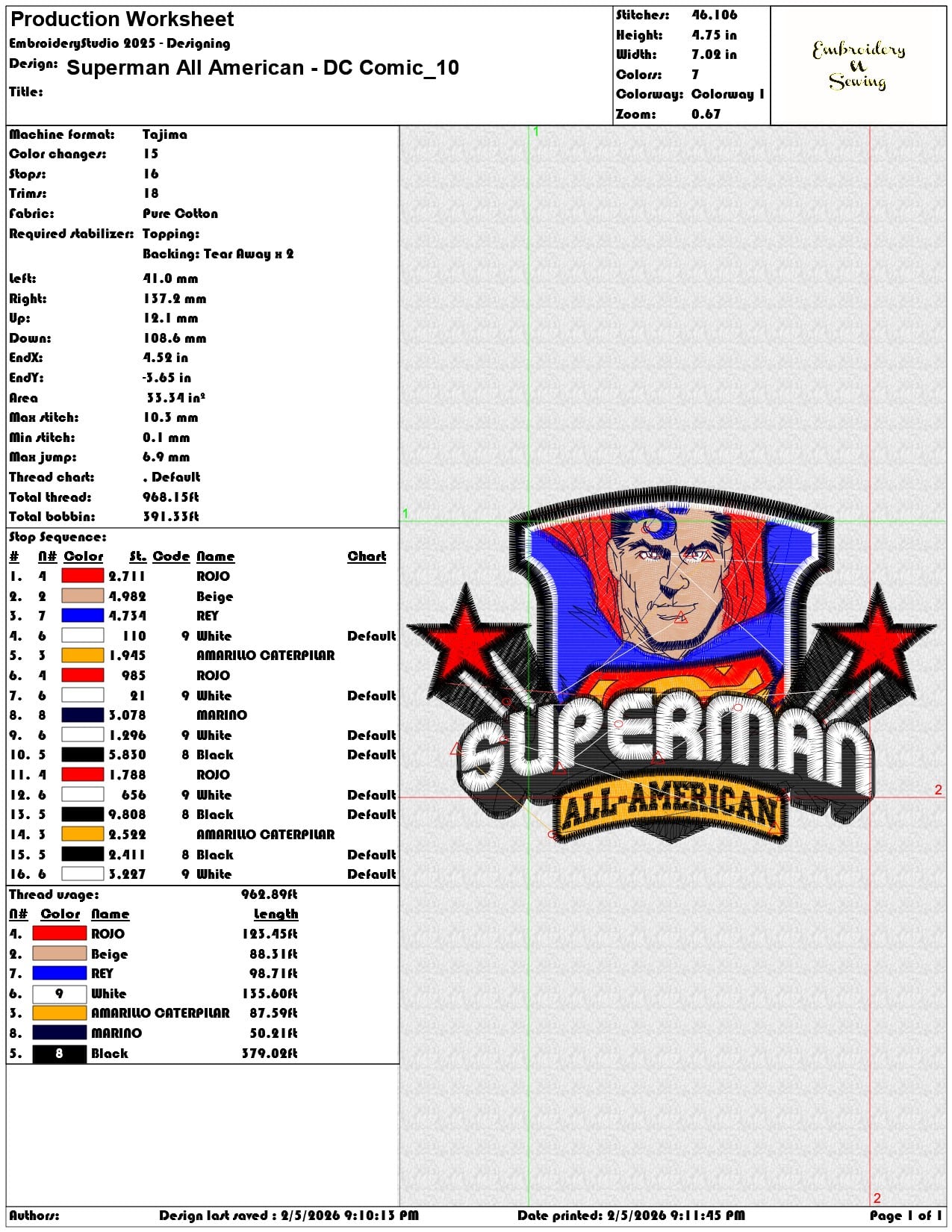 Superman All American DC Comic  - Elegant embroidery design file-instant download — view 3