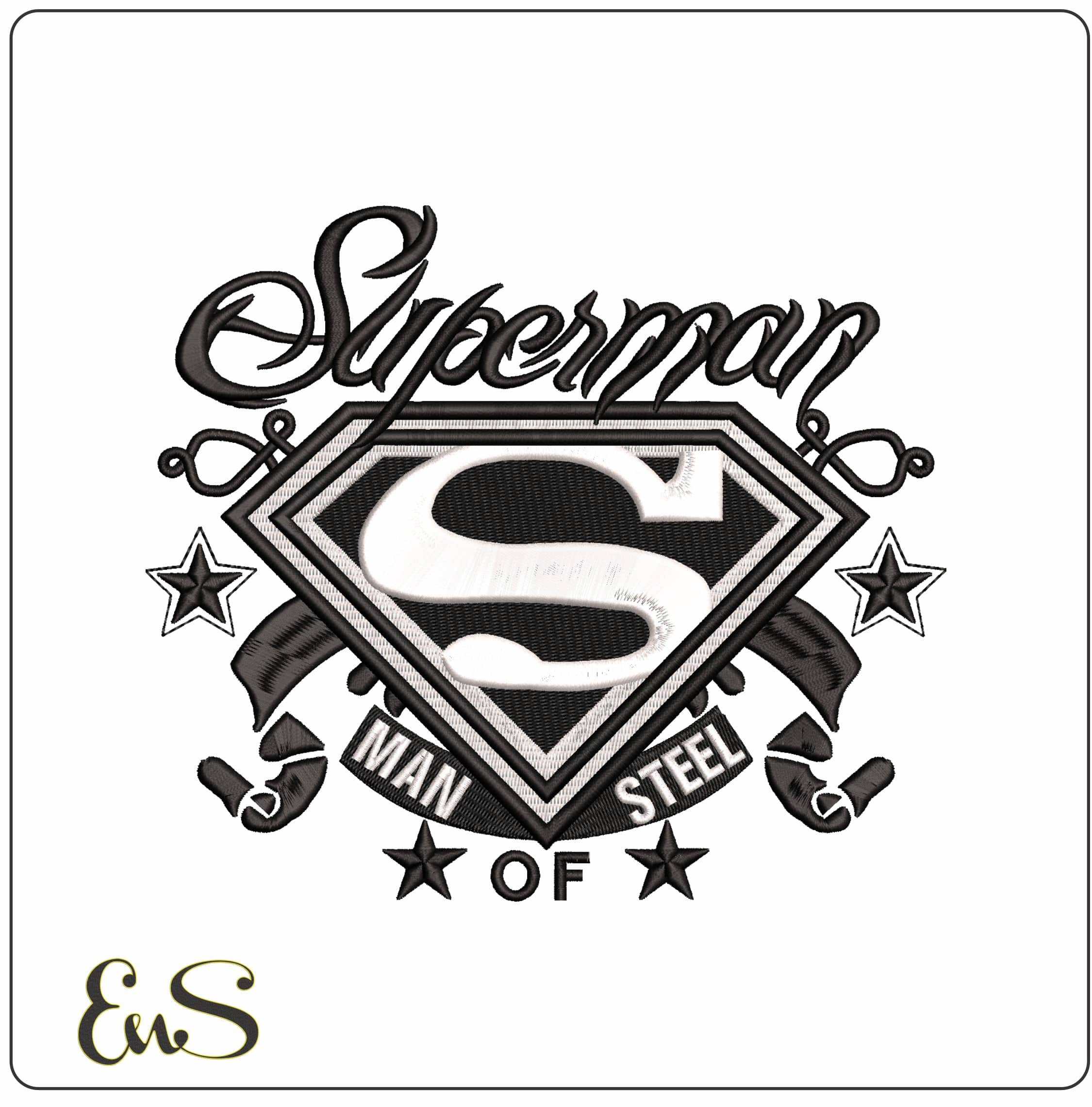 Superman Man of Steel Emblem DC Comic  - Elegant embroidery design file-instant download