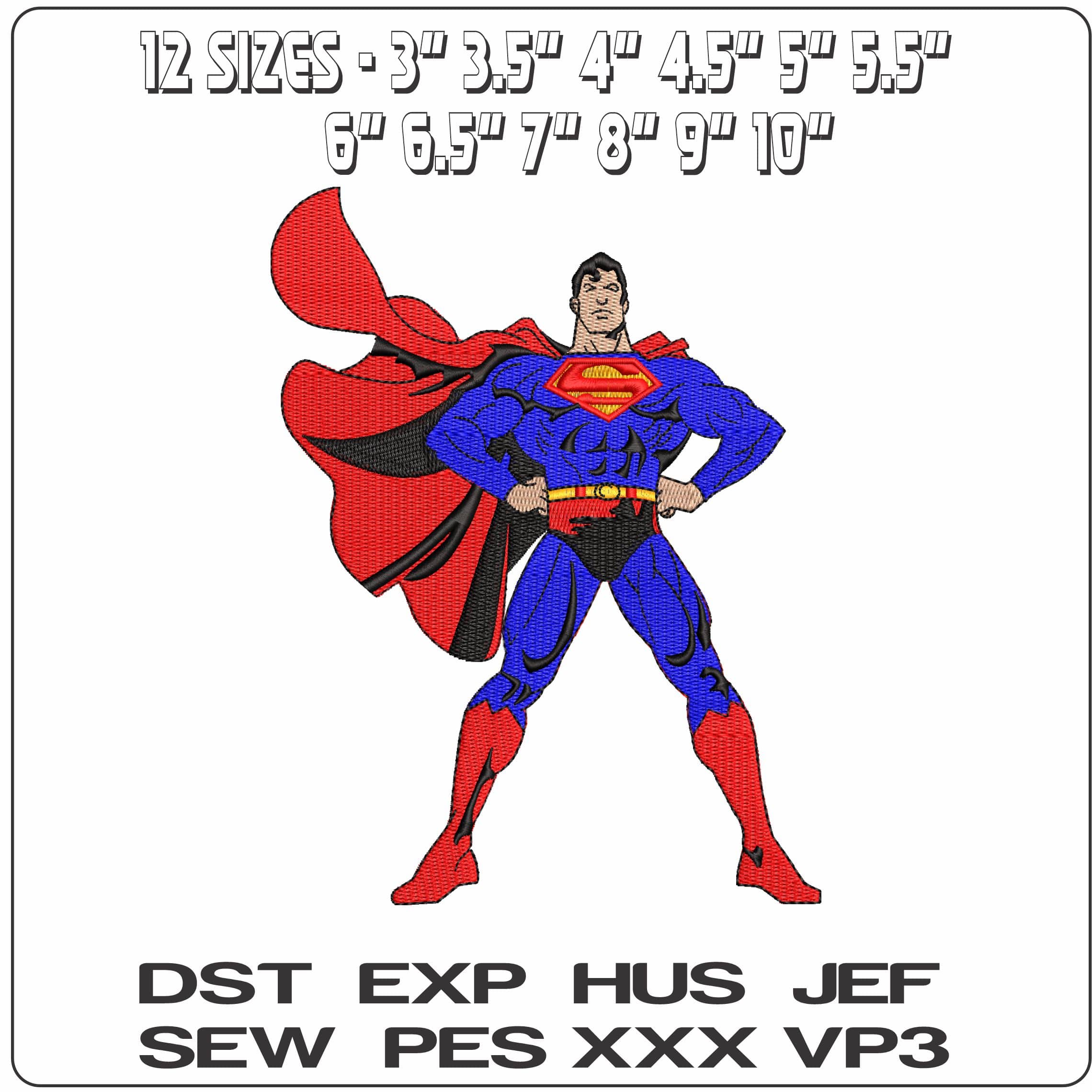 Superman Pose DC Comic  - Elegant embroidery design file-instant download — view 2