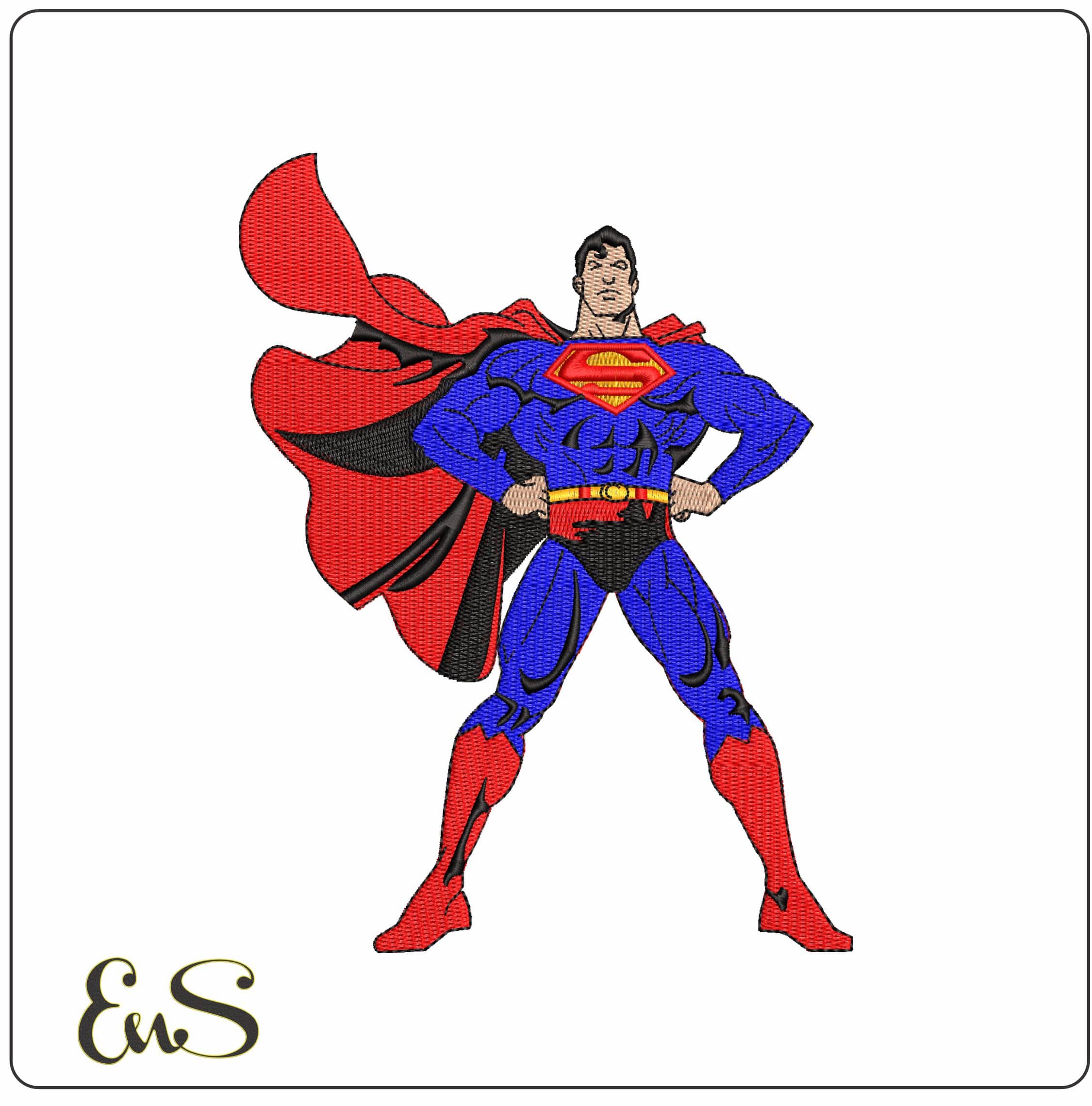Superman Pose DC Comic  - Elegant embroidery design file-instant download
