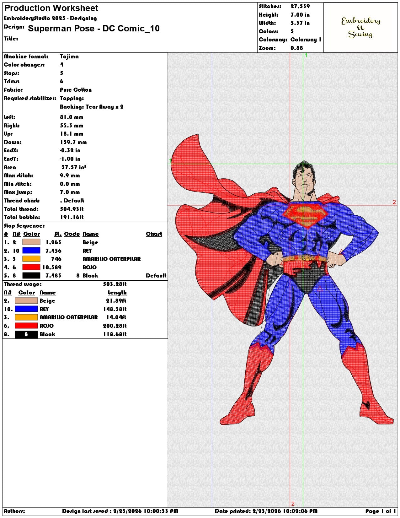 Superman Pose DC Comic  - Elegant embroidery design file-instant download — view 3