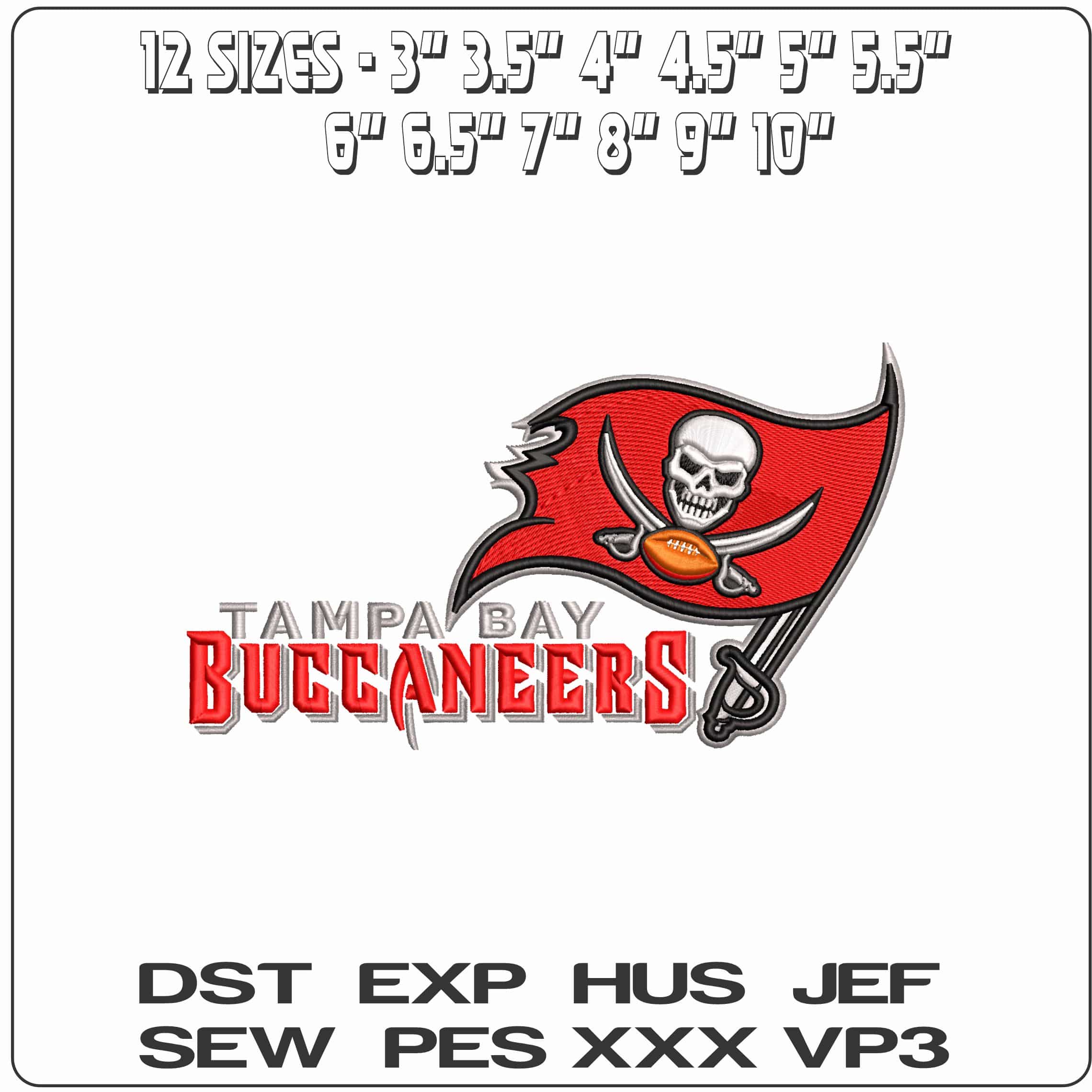 Tampa Bay Buccaneers with Name NFL  - Elegant embroidery design file-instant download — view 2