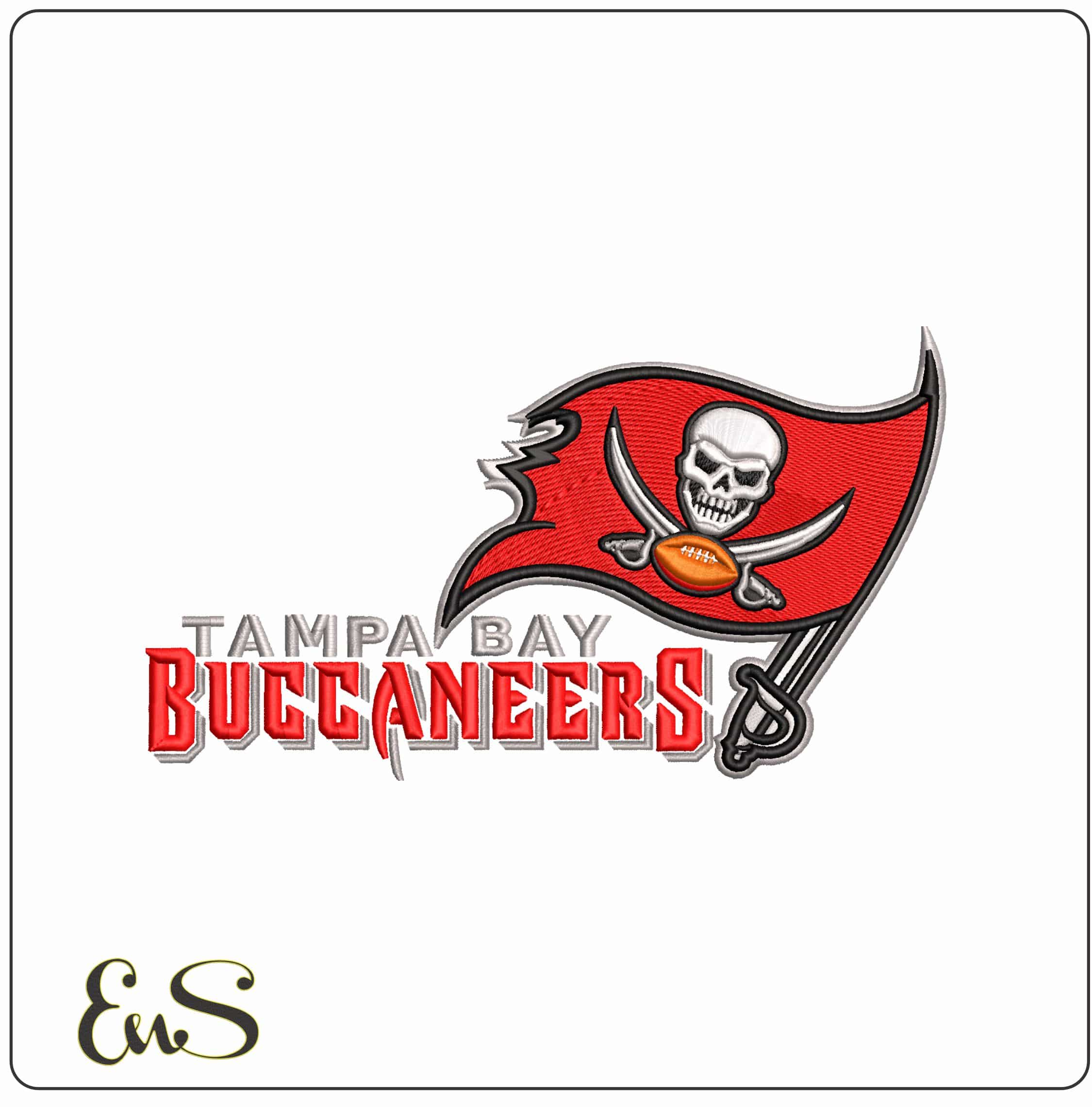 Tampa Bay Buccaneers with Name NFL  - Elegant embroidery design file-instant download