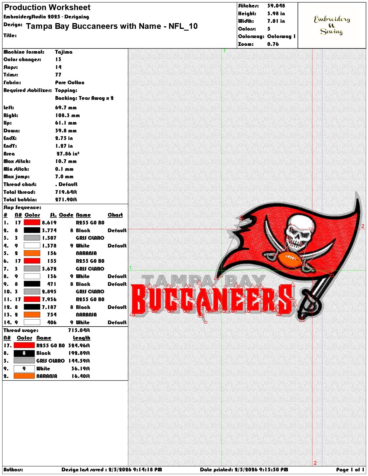 Tampa Bay Buccaneers with Name NFL  - Elegant embroidery design file-instant download — view 3