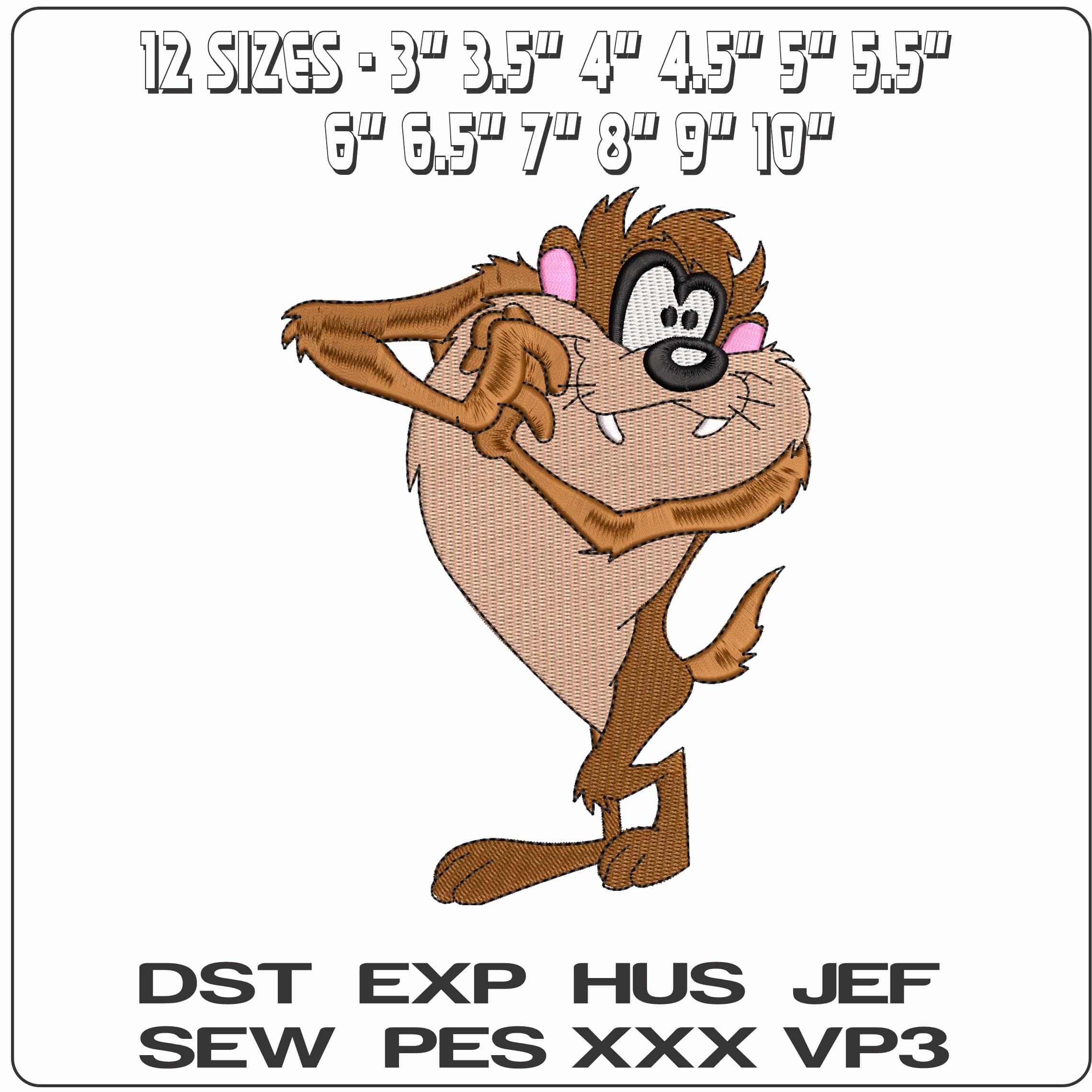 Taz Devil Hug Looney Tunes  - Elegant embroidery design file-instant download — view 2