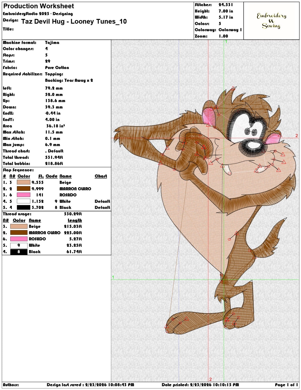 Taz Devil Hug Looney Tunes  - Elegant embroidery design file-instant download — view 3