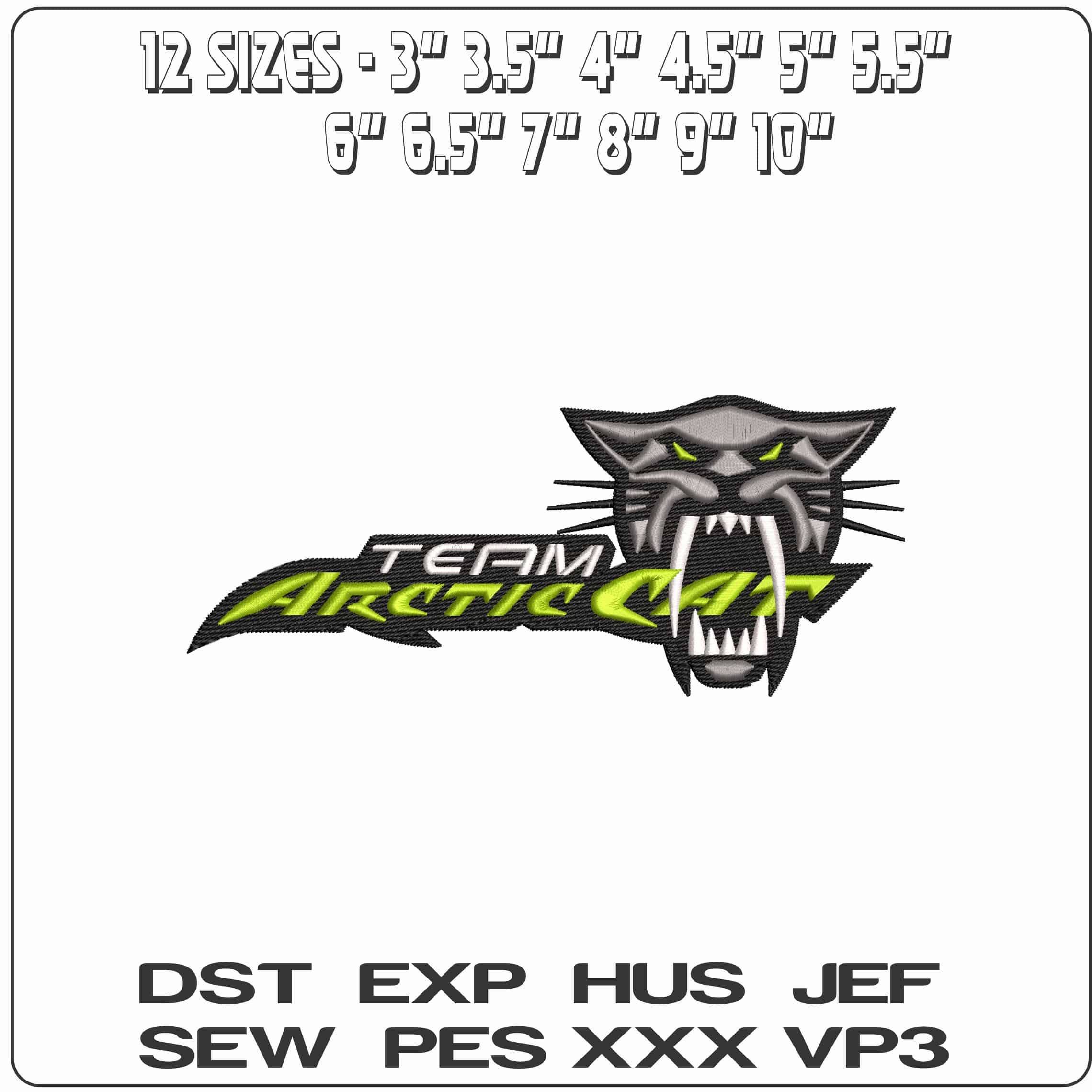 Team Arcticcat Snarl   - Elegant embroidery design file-instant download — view 2