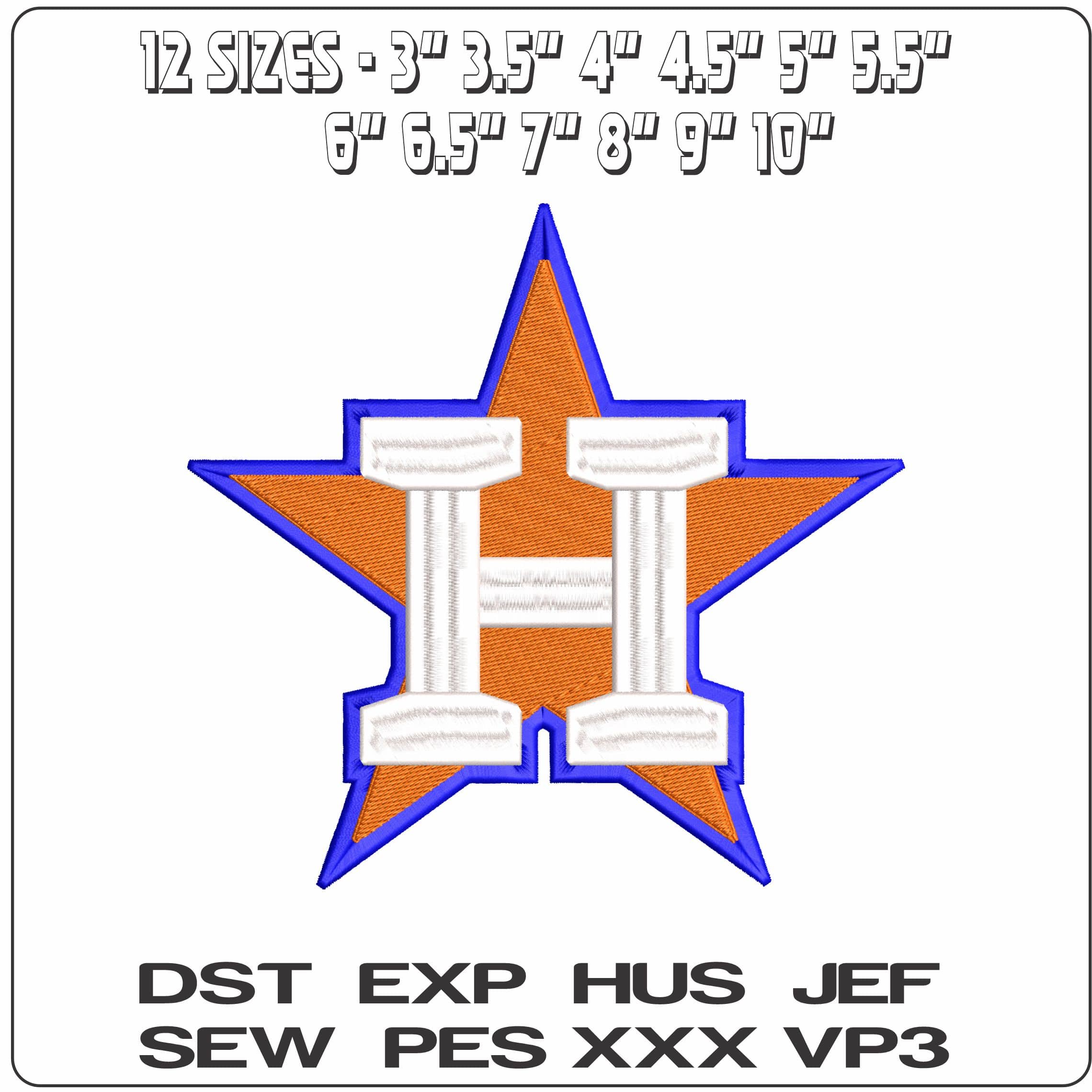 Texas Houston Astros MLB   - Elegant embroidery design file-instant download — view 2