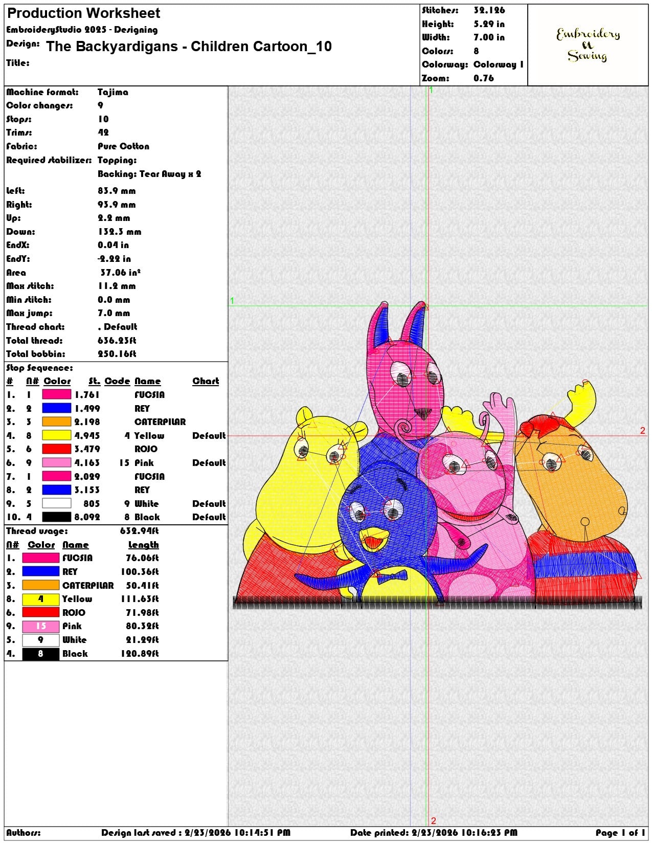 The Backyardigans Children Cartoon   - Elegant embroidery design file-instant download — view 3