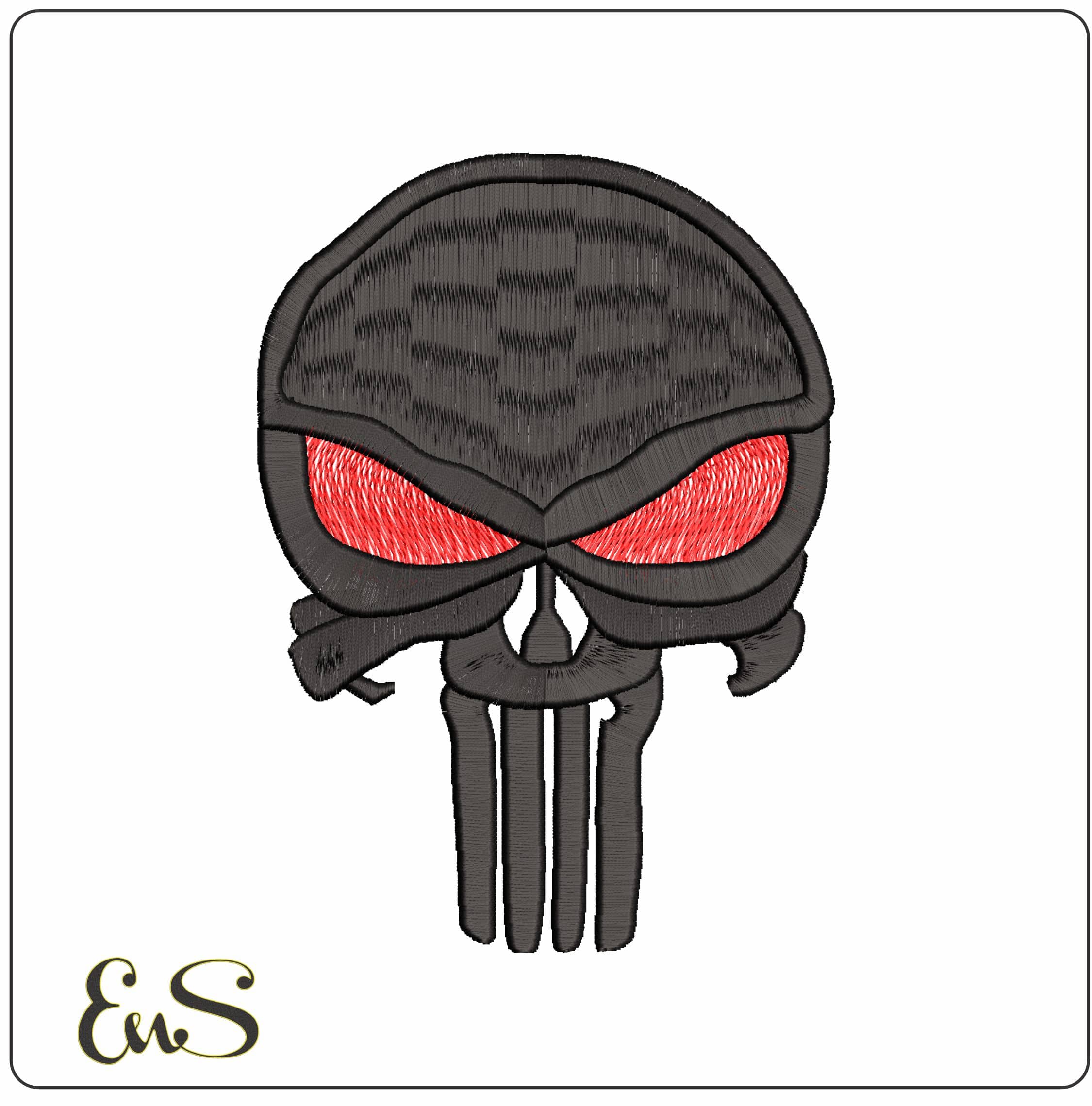 The Punisher Skull  - Elegant embroidery design file-instant download