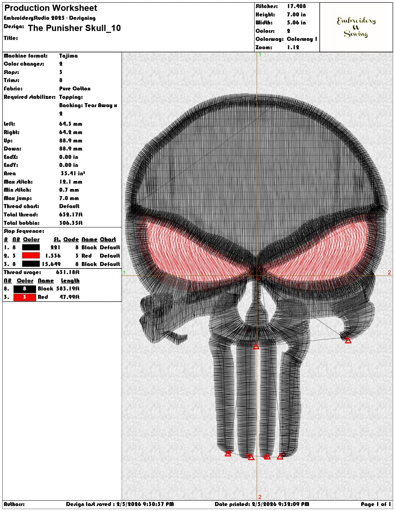 The Punisher Skull  - Elegant embroidery design file-instant download — view 3