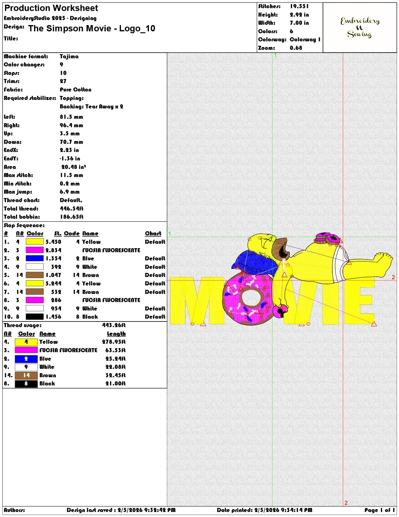 The Simpson Movie Logo  - Elegant embroidery design file-instant download — view 3