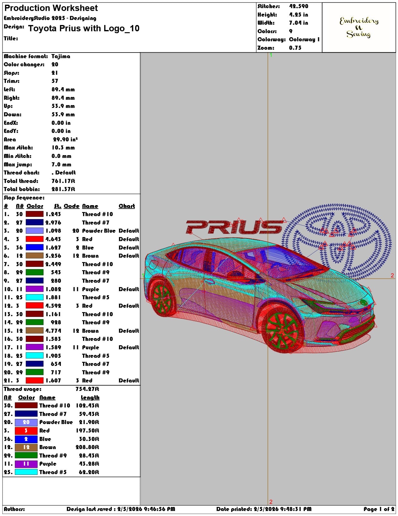 Toyota Prius with Logo   - Elegant embroidery design file-instant download — view 3