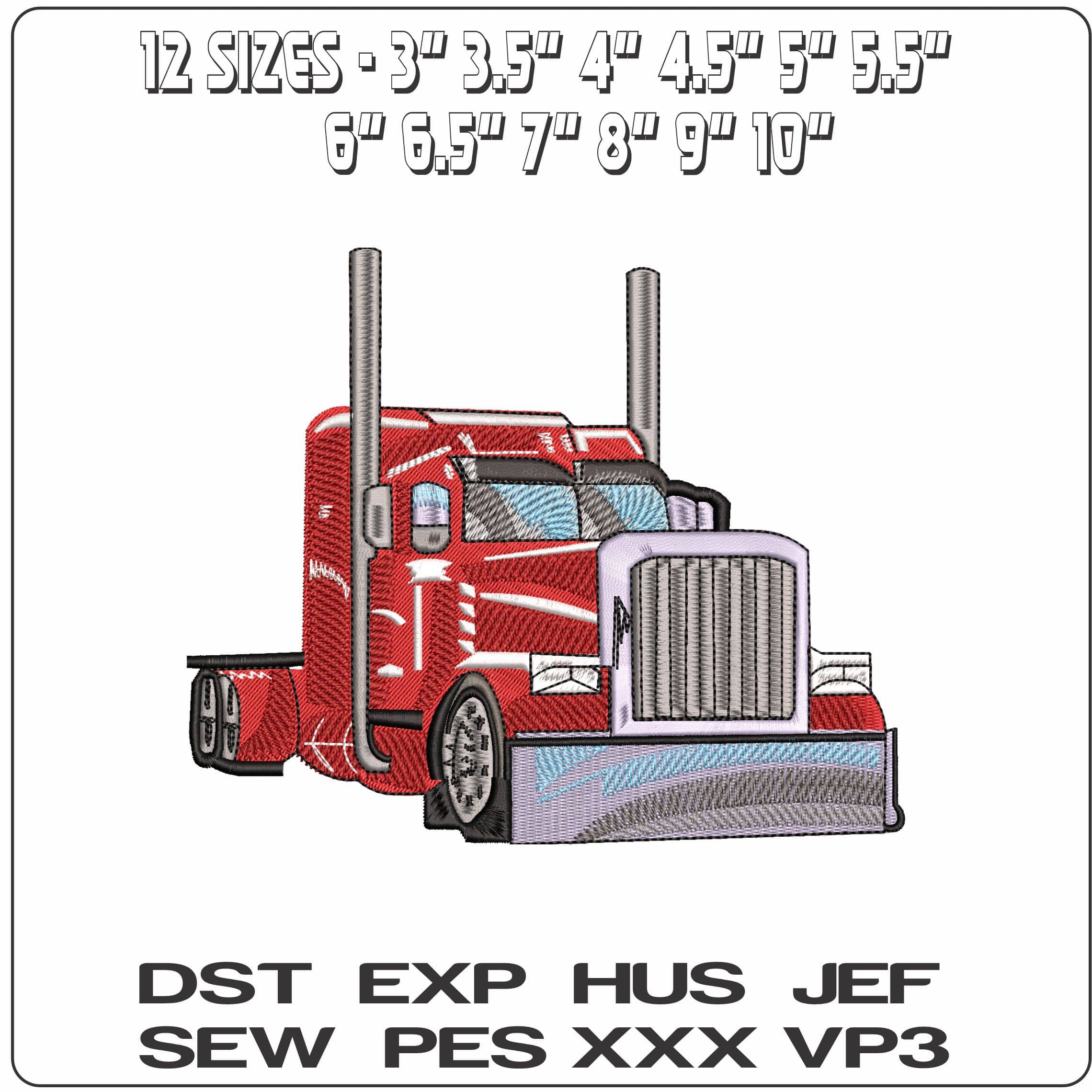 Truck with no Trailer   - Elegant embroidery design file-instant download — view 2