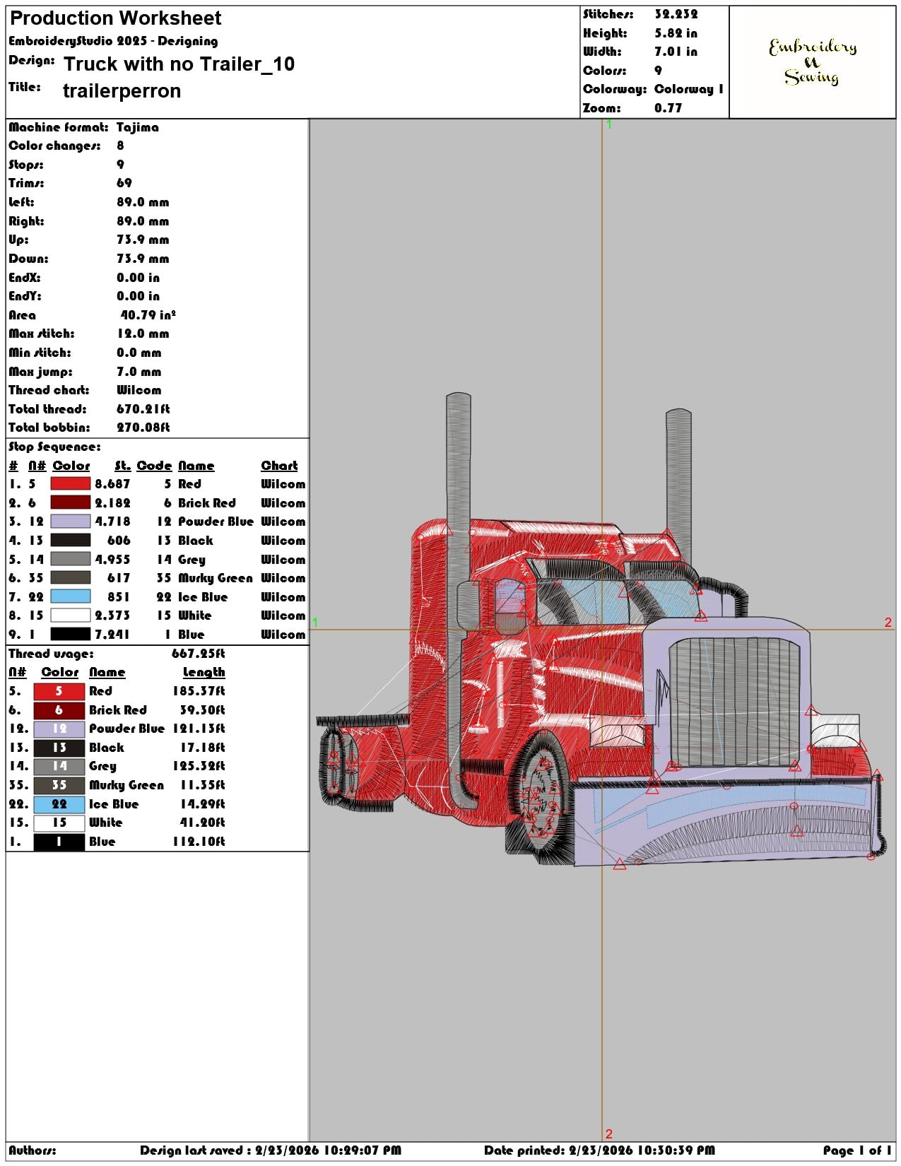 Truck with no Trailer   - Elegant embroidery design file-instant download — view 3
