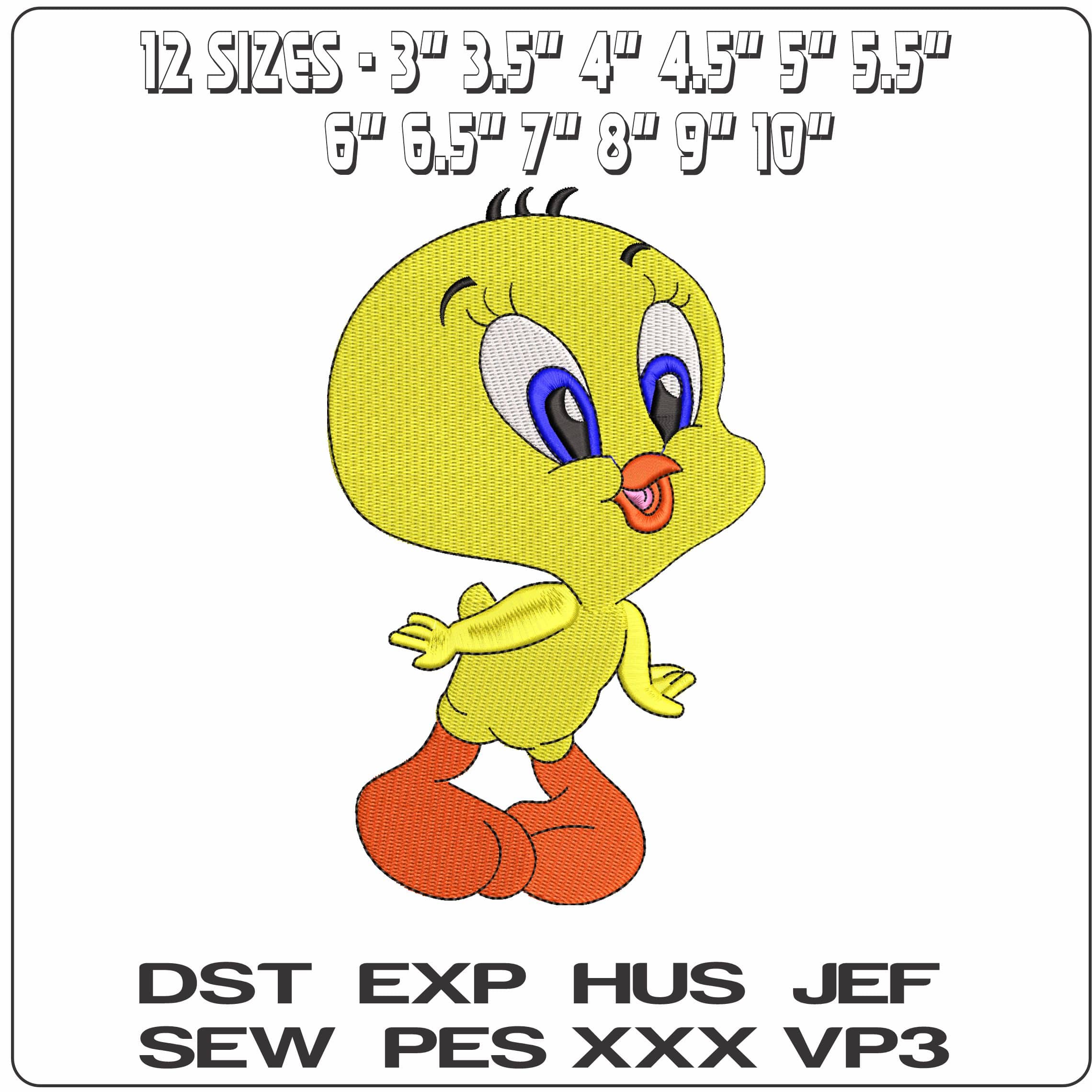 Tweety Pie Baby Baby Looney Tunes   - Elegant embroidery design file-instant download — view 2