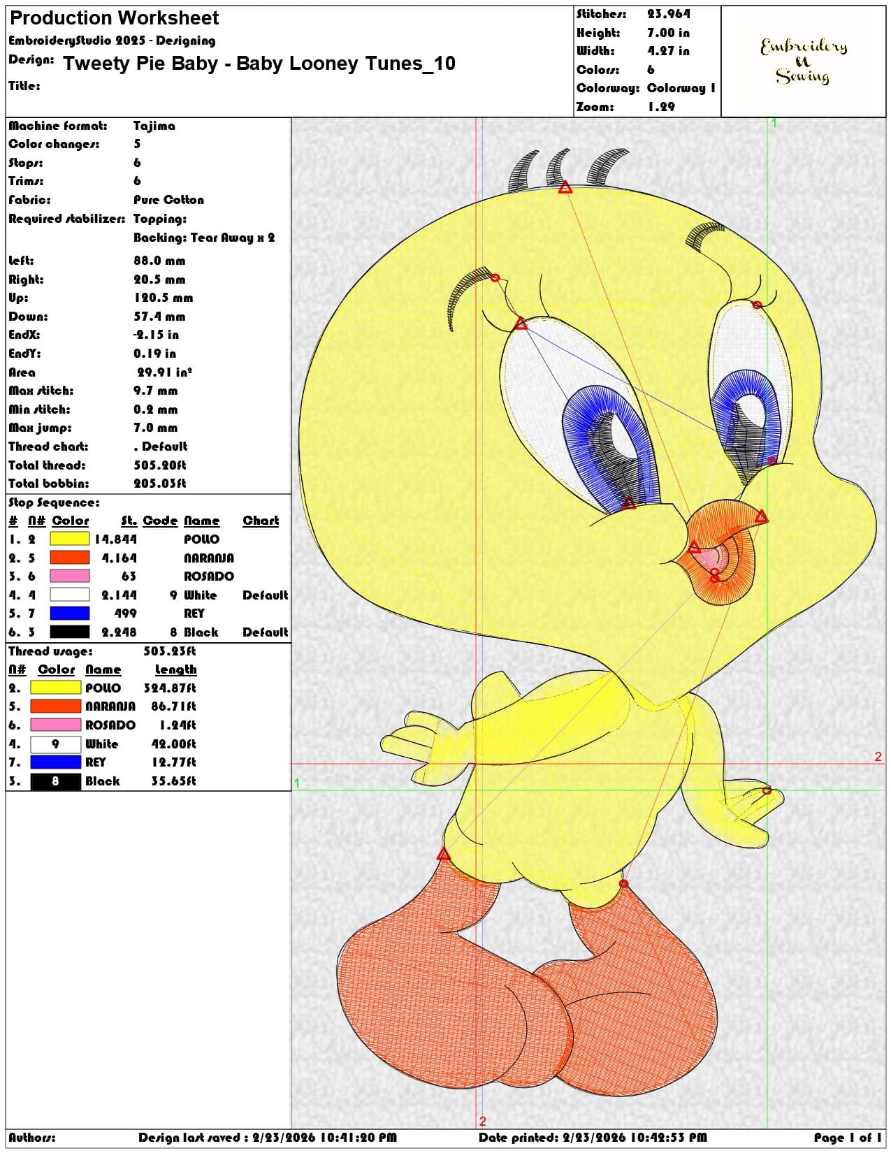 Tweety Pie Baby Baby Looney Tunes   - Elegant embroidery design file-instant download — view 3