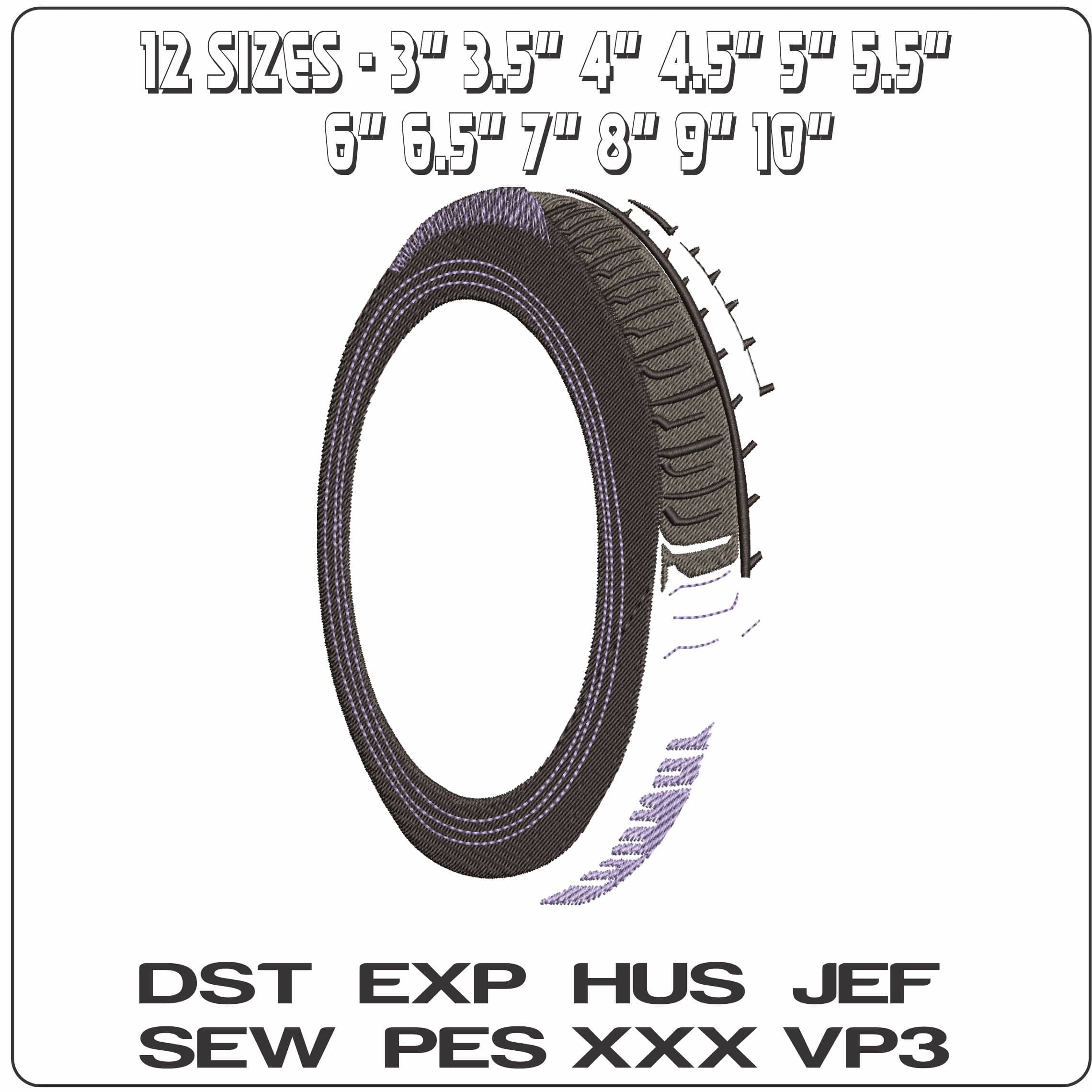 Tyre design   - Elegant embroidery design file-instant download — view 2