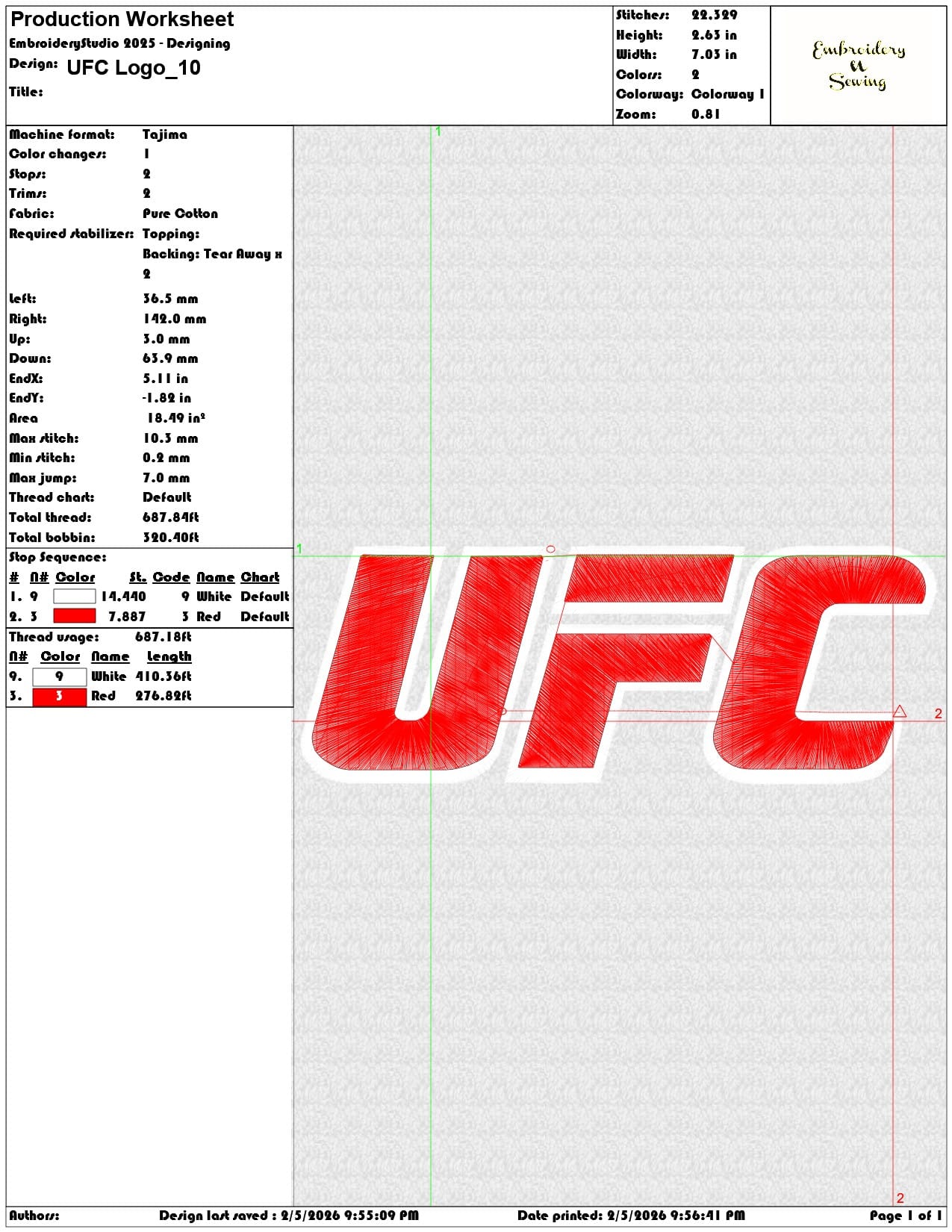 UFC Logo   - Elegant embroidery design file-instant download — view 3