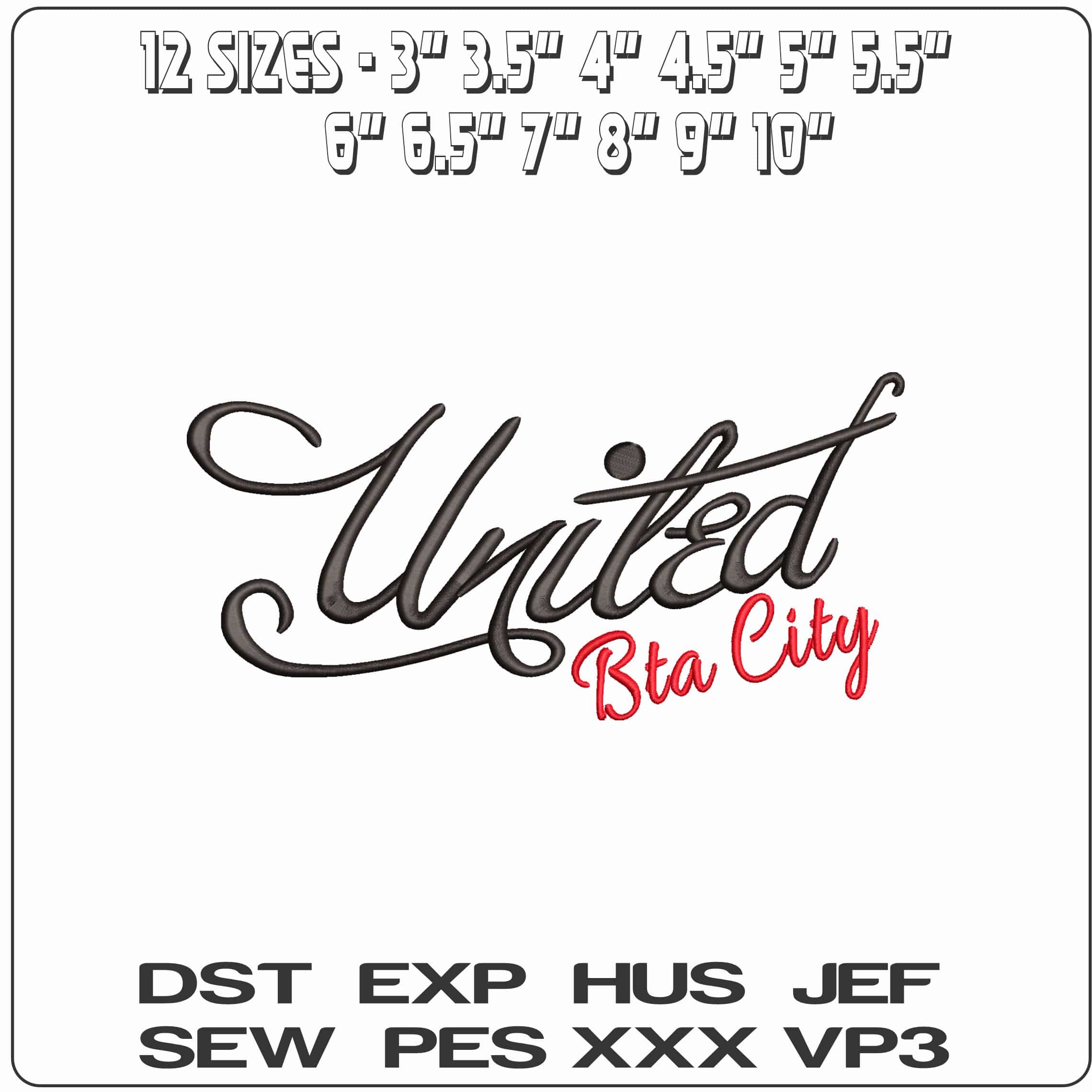 United Bta City   - Elegant embroidery design file-instant download — view 2