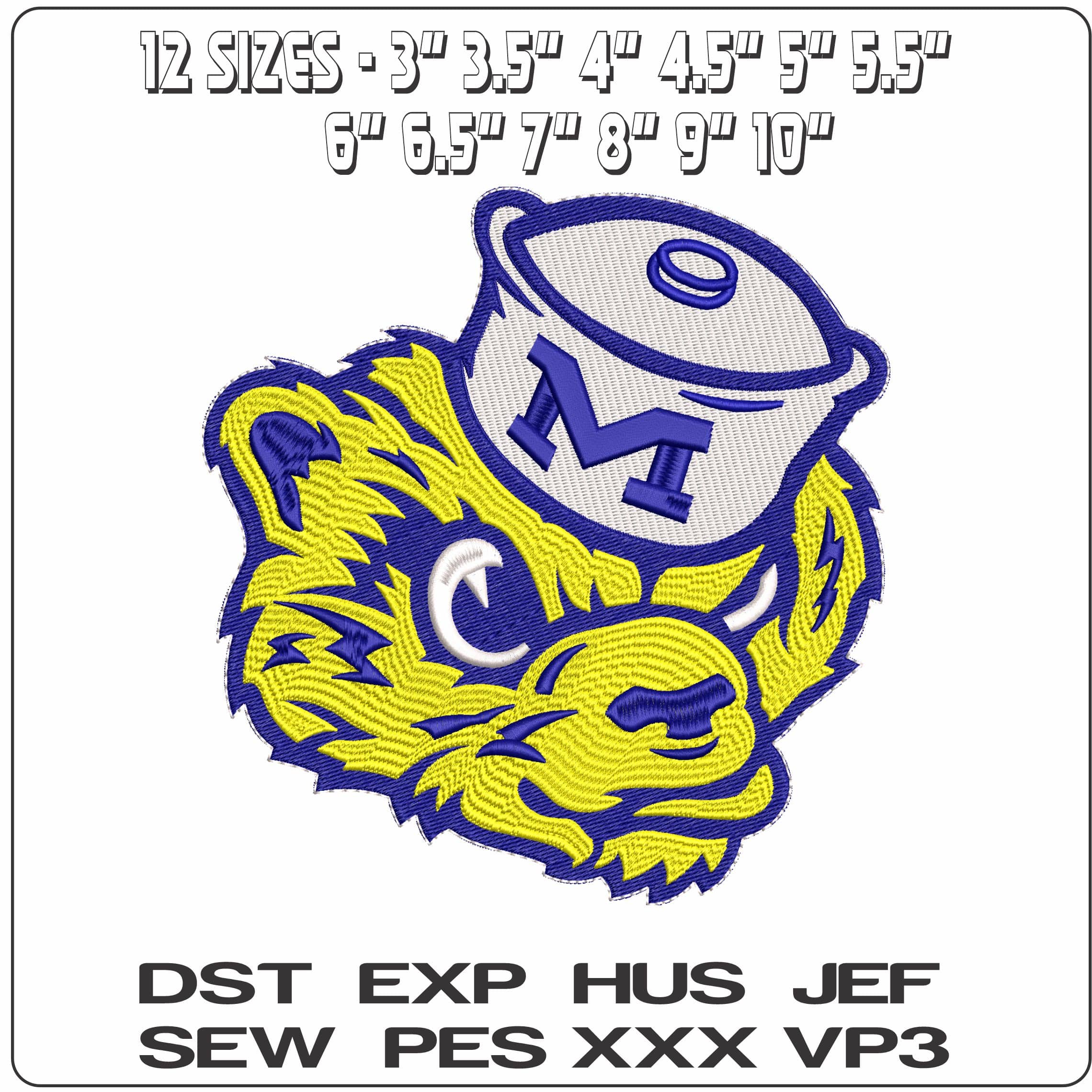 University of Michigan Wolverines College  - Elegant embroidery design file-instant download — view 2