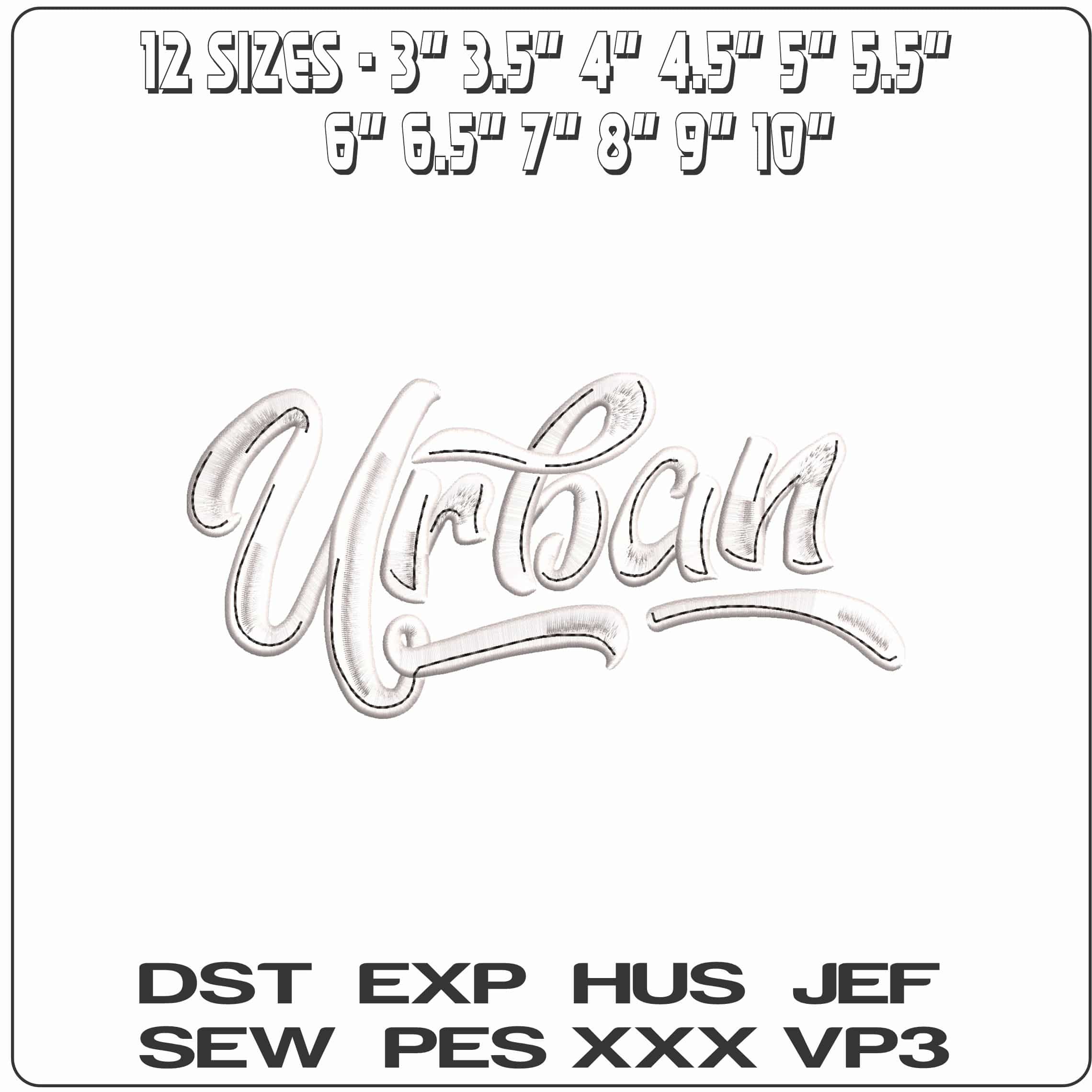 Urban Logo  - Elegant embroidery design file-instant download — view 2