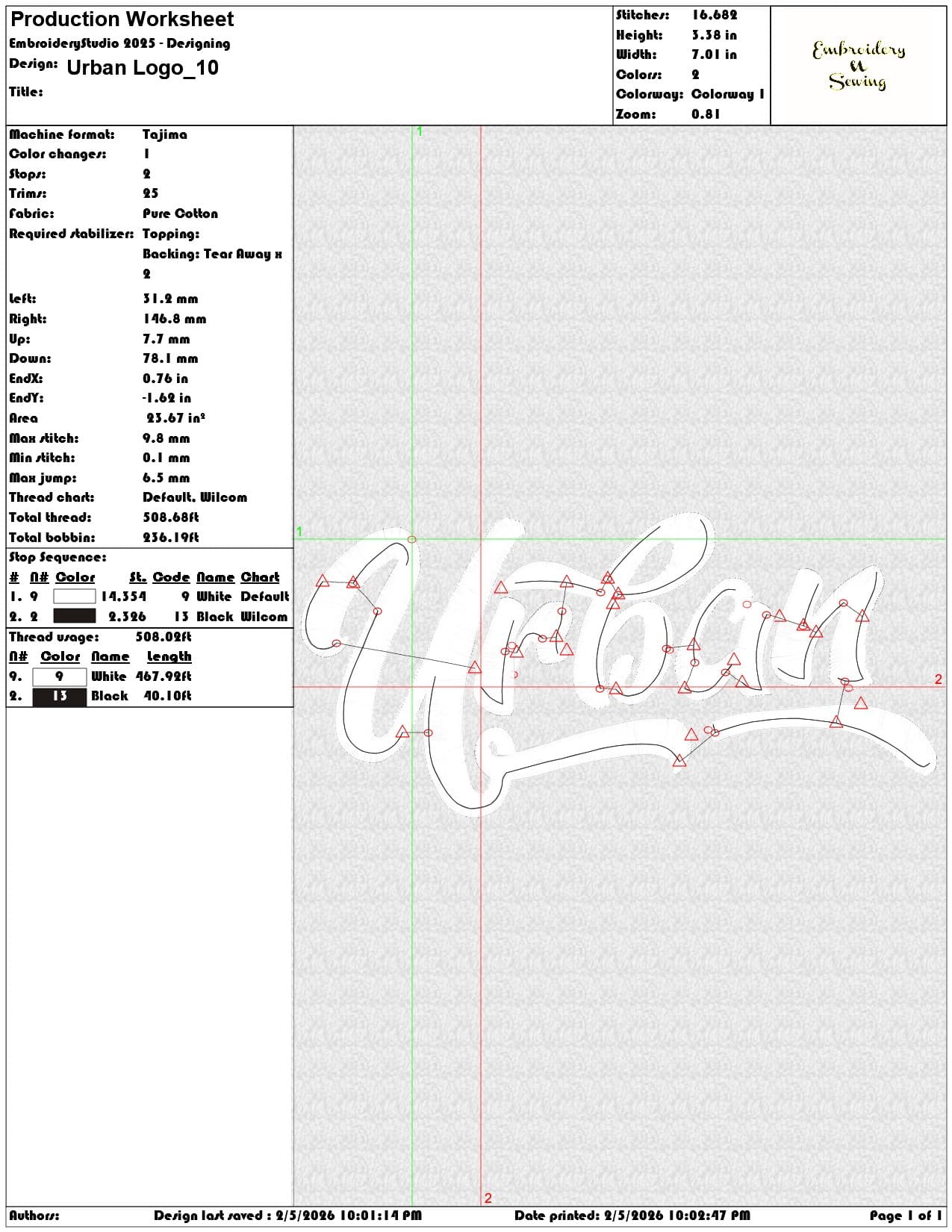 Urban Logo  - Elegant embroidery design file-instant download — view 3