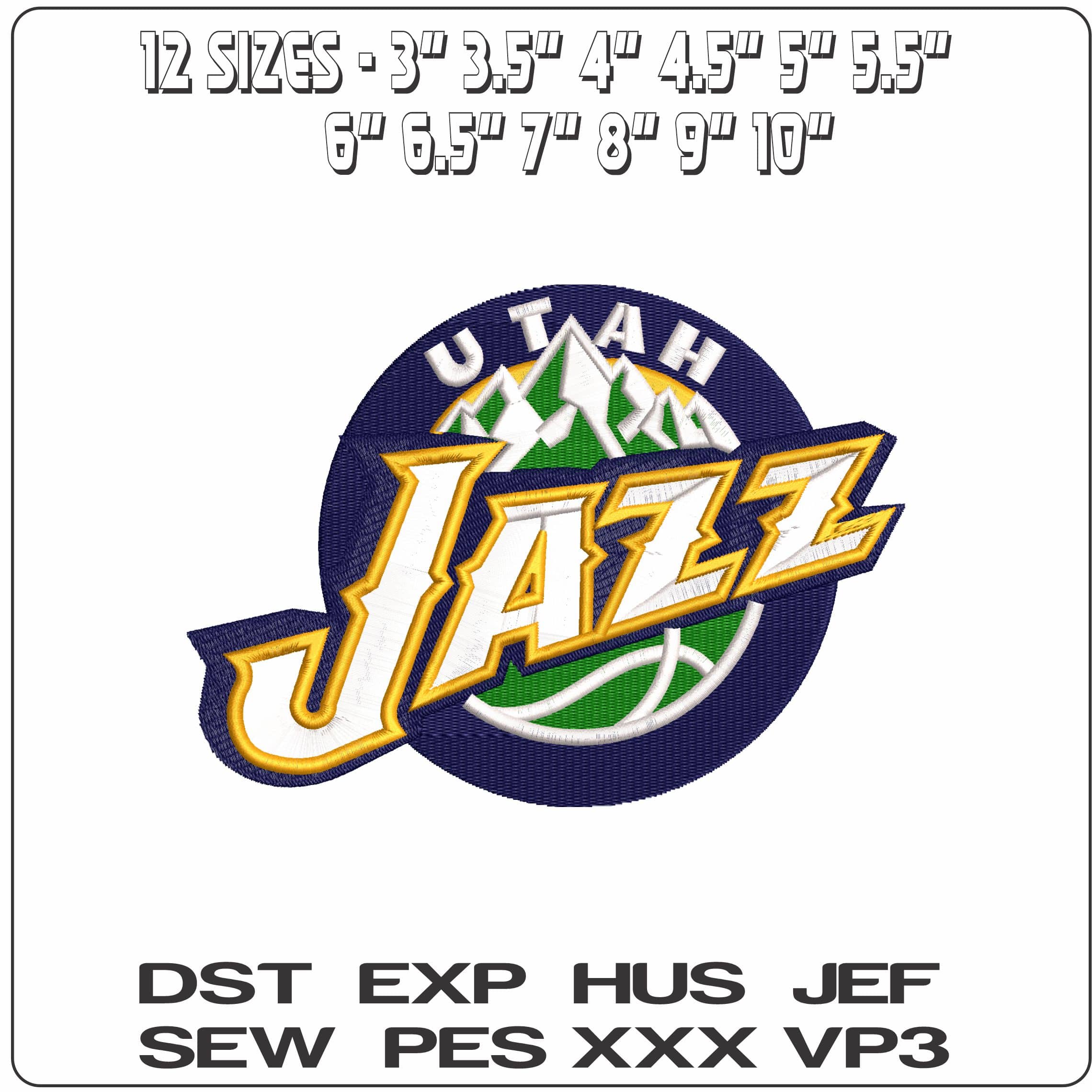 Utah Jazz NBA  - Elegant embroidery design file-instant download — view 2