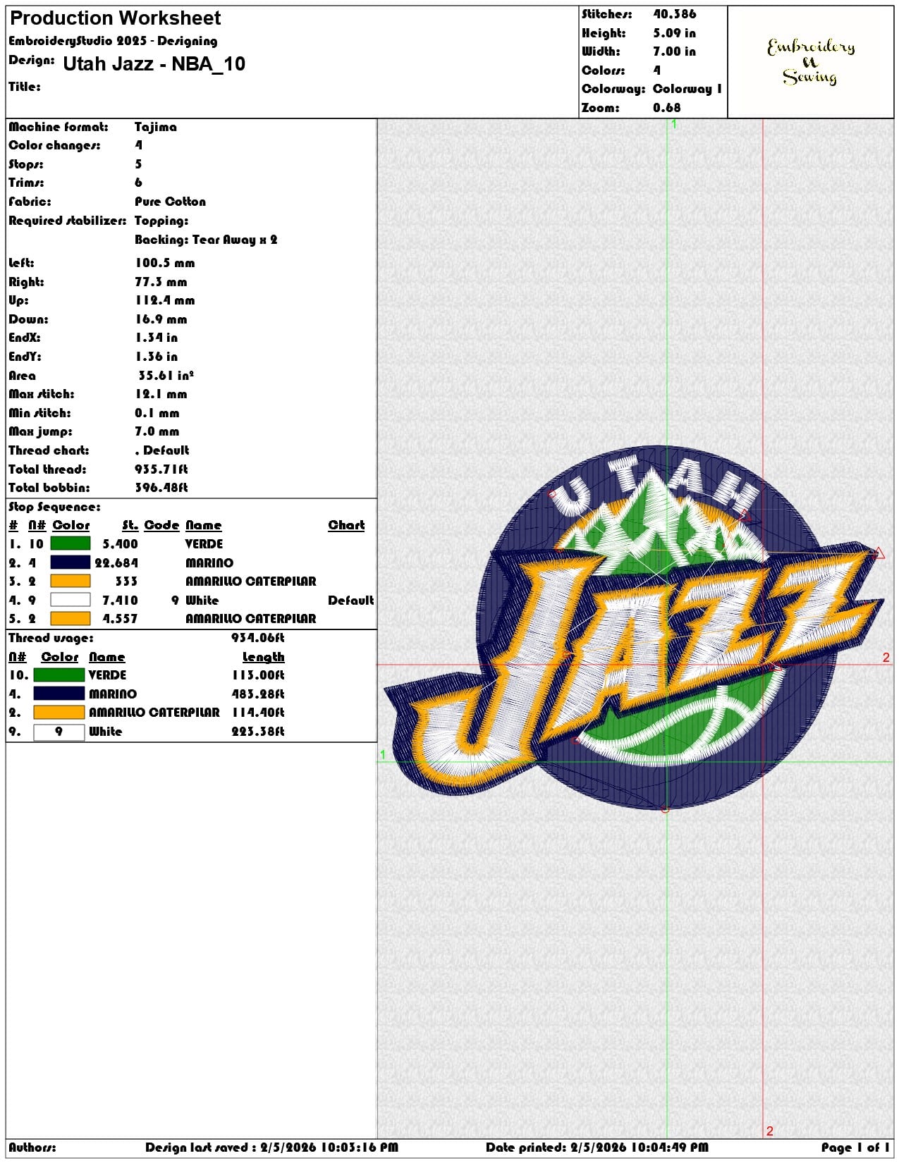 Utah Jazz NBA  - Elegant embroidery design file-instant download — view 3