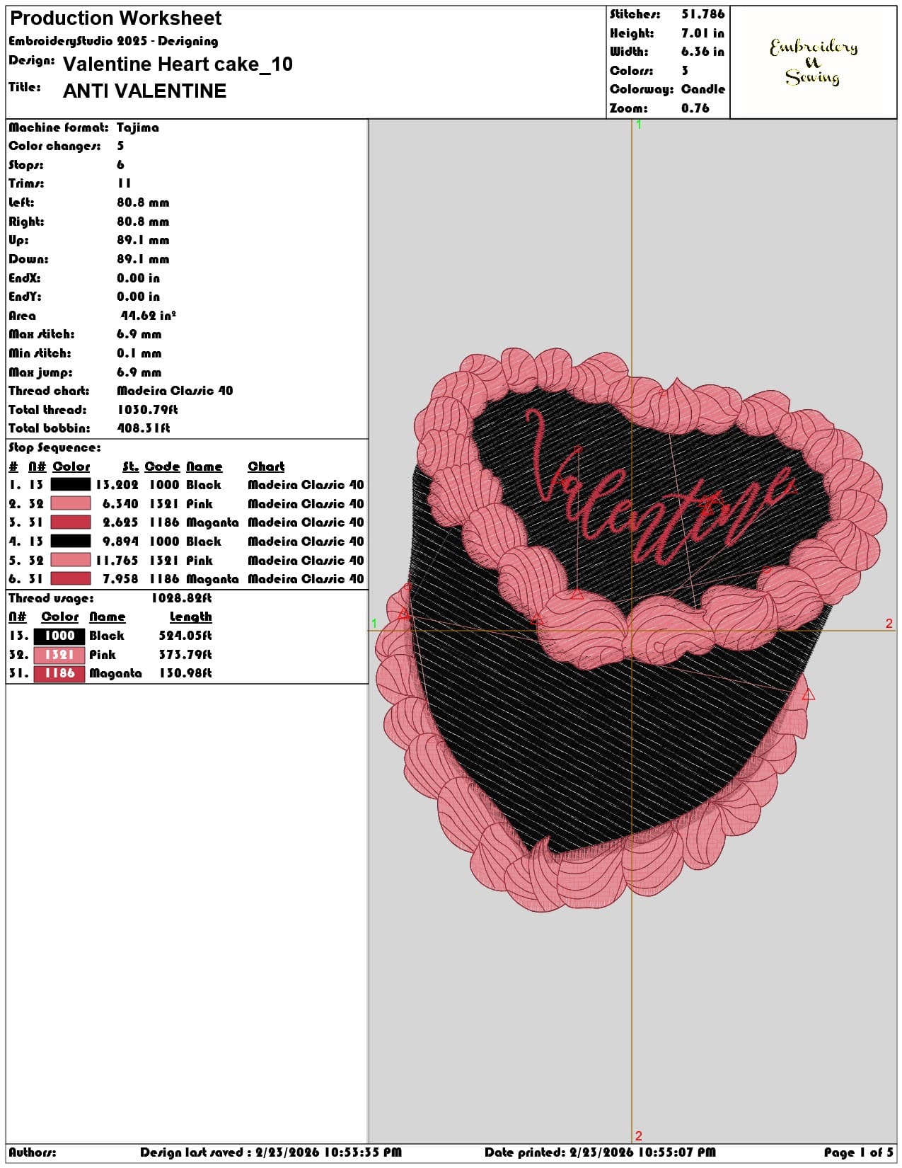 Valentine Heart cake   - Elegant embroidery design file-instant download — view 3