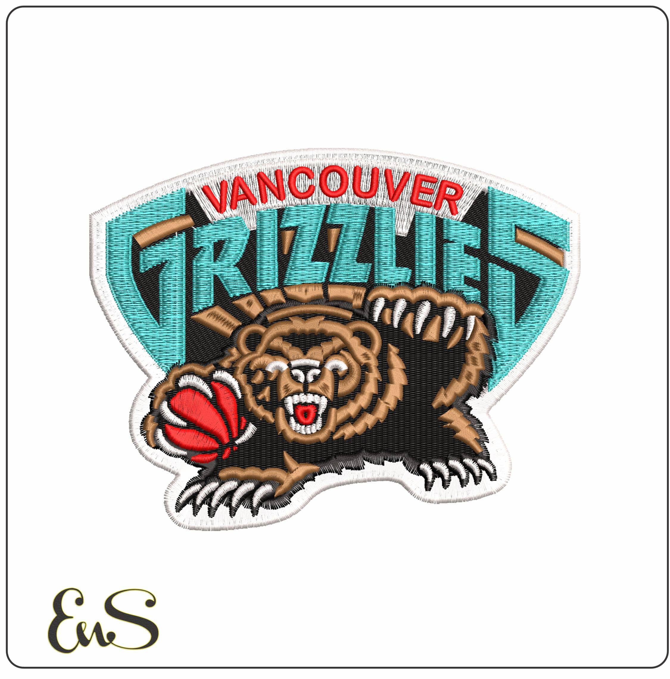 Vancouver Grizzlies 1995 2001 NBA   - Elegant embroidery design file-instant download