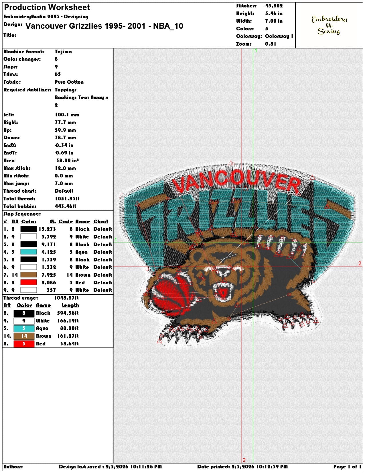 Vancouver Grizzlies 1995 2001 NBA   - Elegant embroidery design file-instant download — view 3