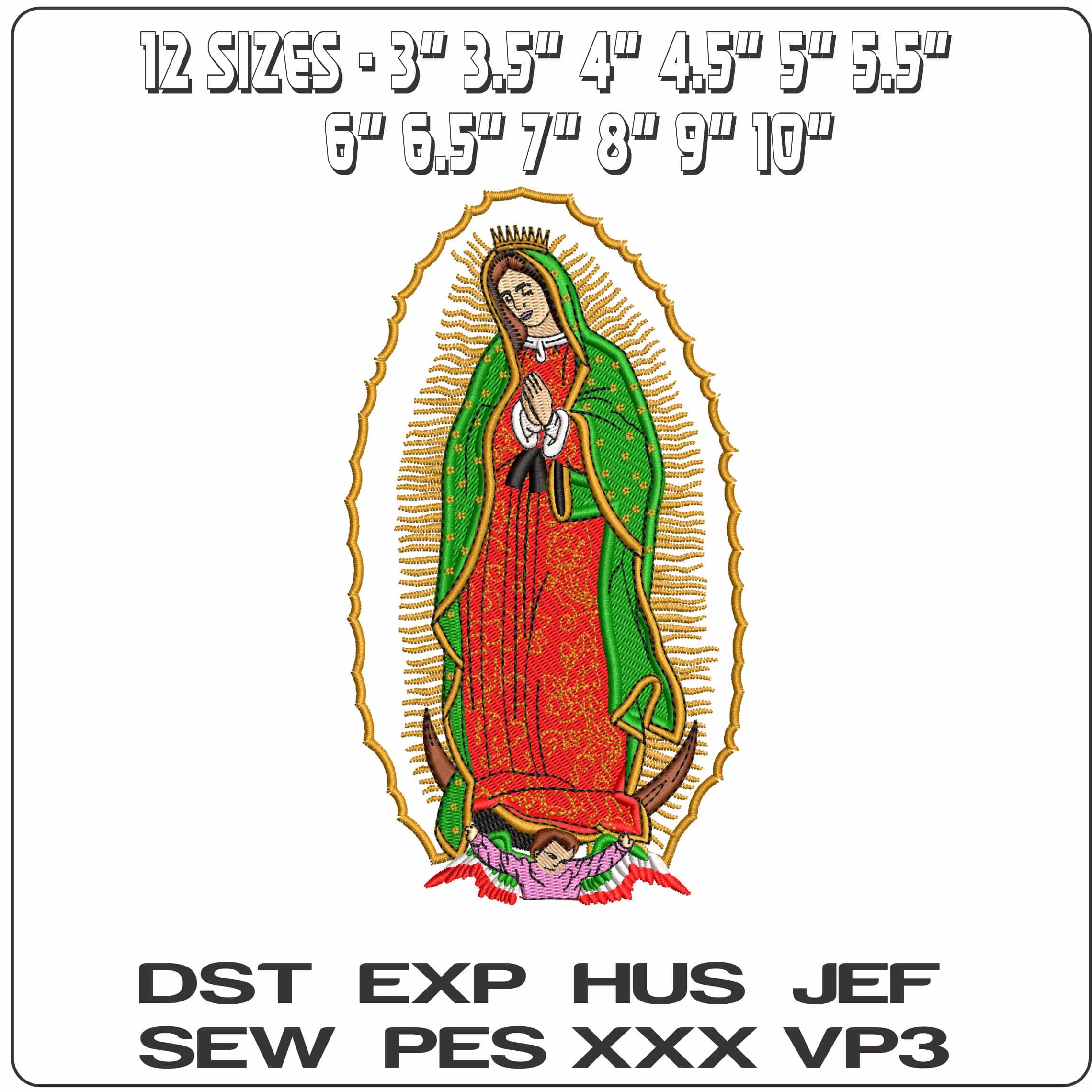 Virgin Mary Full praying   - Elegant embroidery design file-instant download — view 2