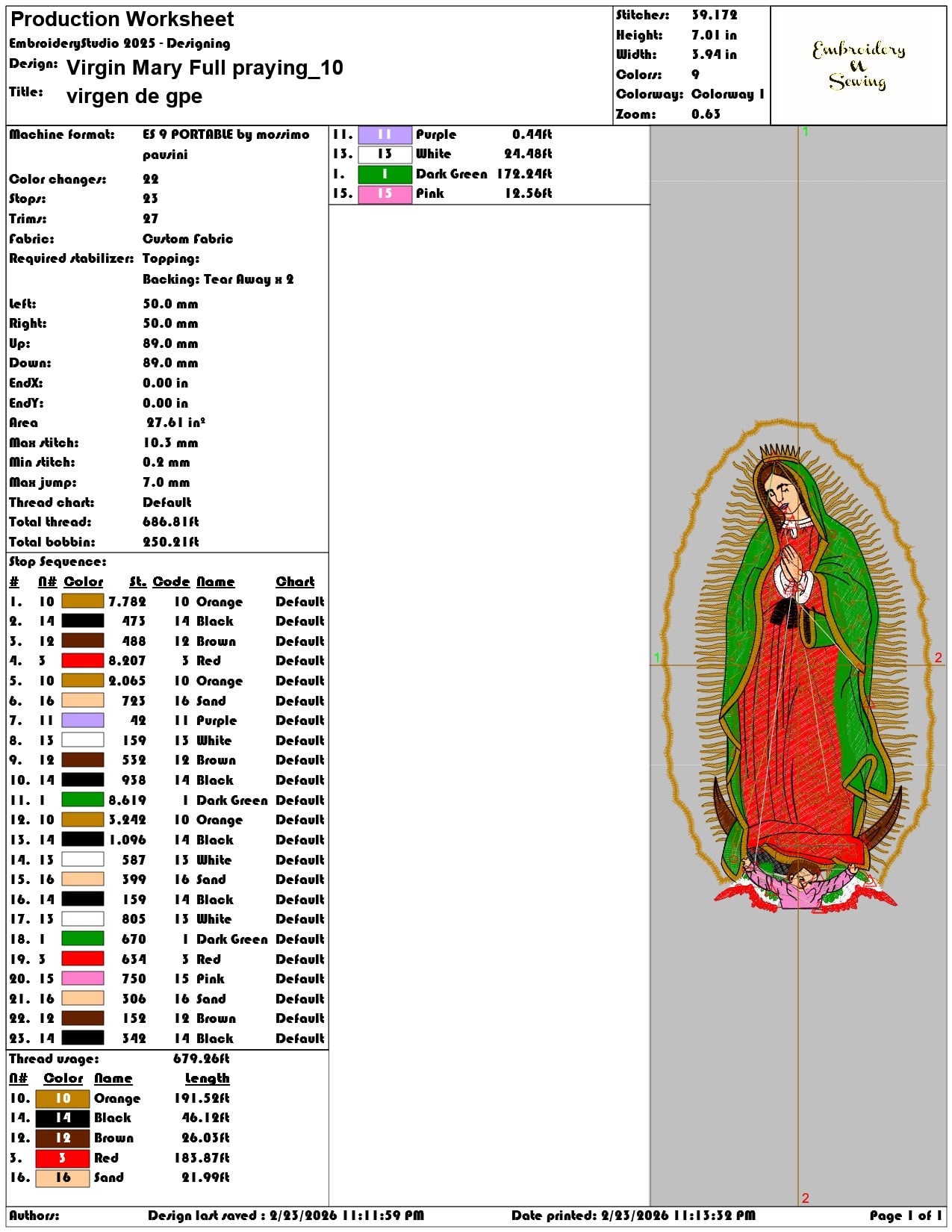 Virgin Mary Full praying   - Elegant embroidery design file-instant download — view 3