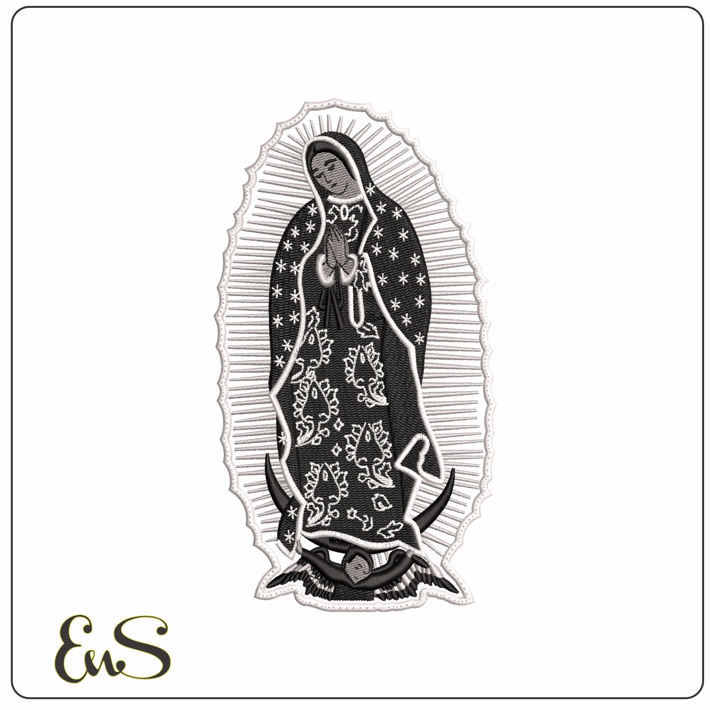 Virgin Mary Full praying 2 colour   - Elegant embroidery design file-instant download