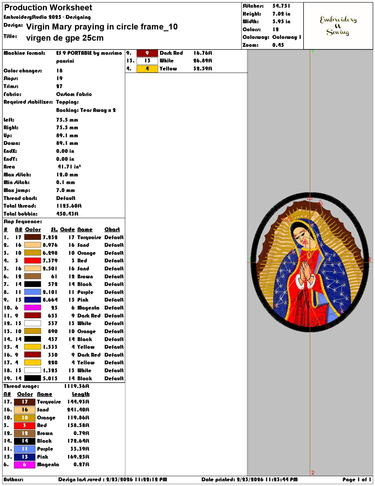 Virgin Mary praying in circle frame   - Elegant embroidery design file-instant download — view 3