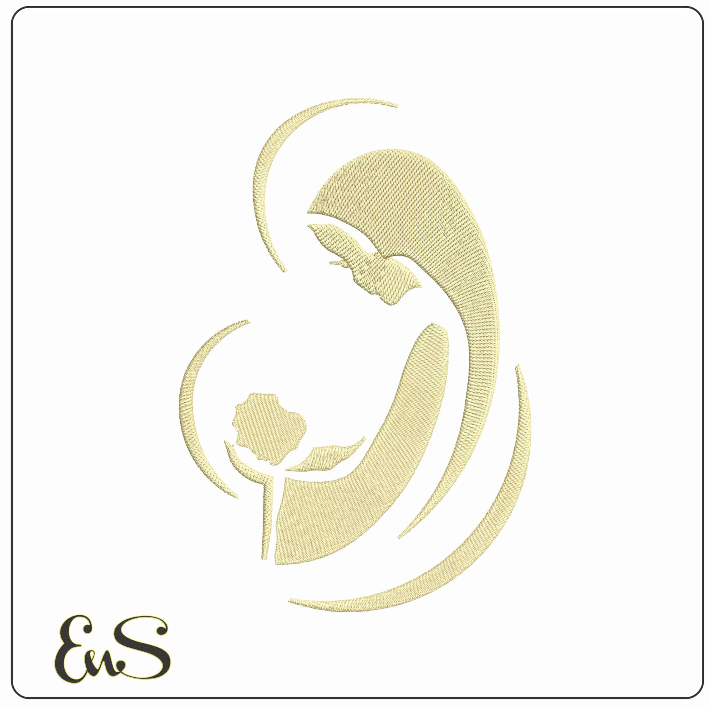 Virgin Mary Shilotte   - Elegant embroidery design file-instant download
