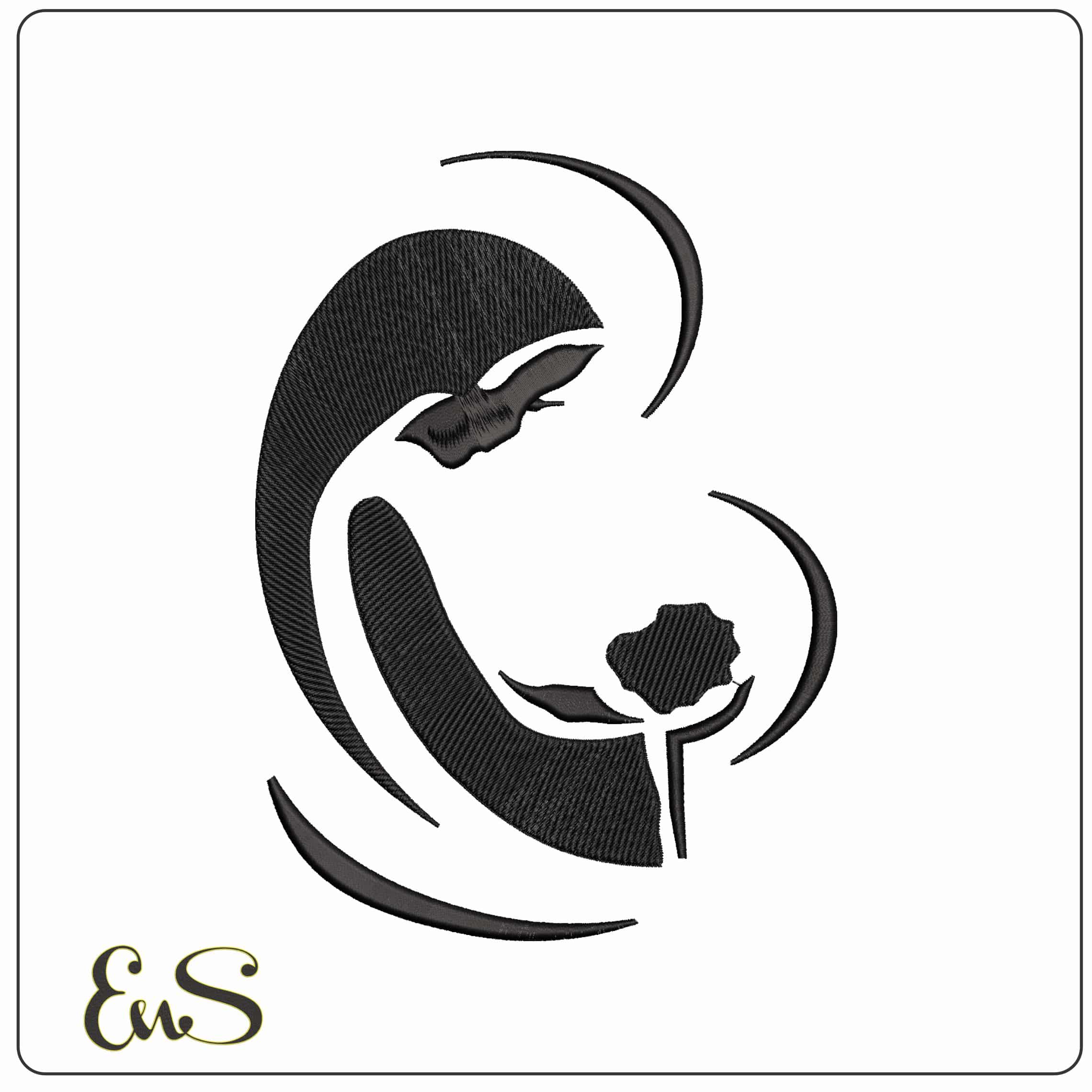 Virgin Mary Shilotte mix   - Elegant embroidery design file-instant download
