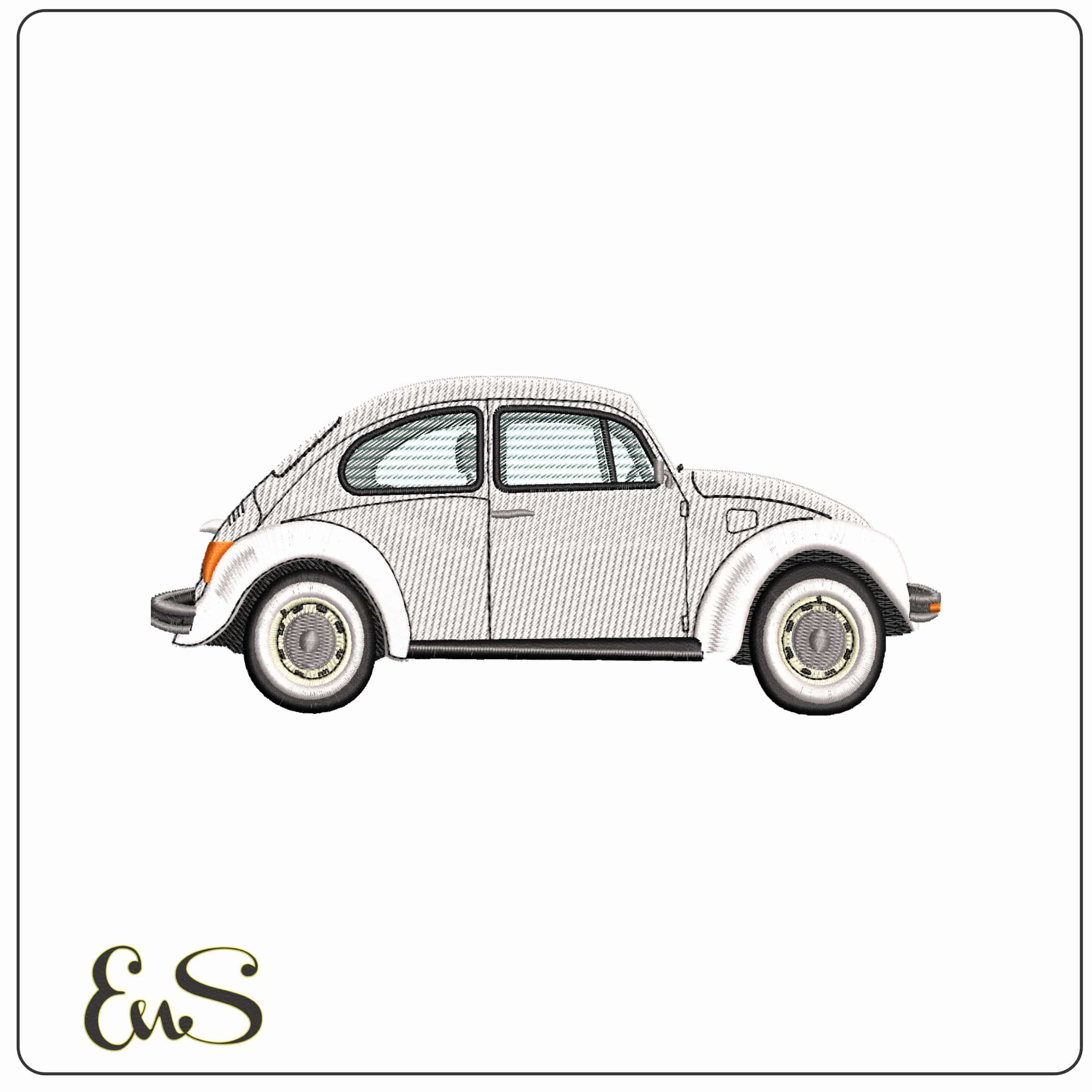 VW Beetle Car Basic side view    - Elegant embroidery design file-instant download