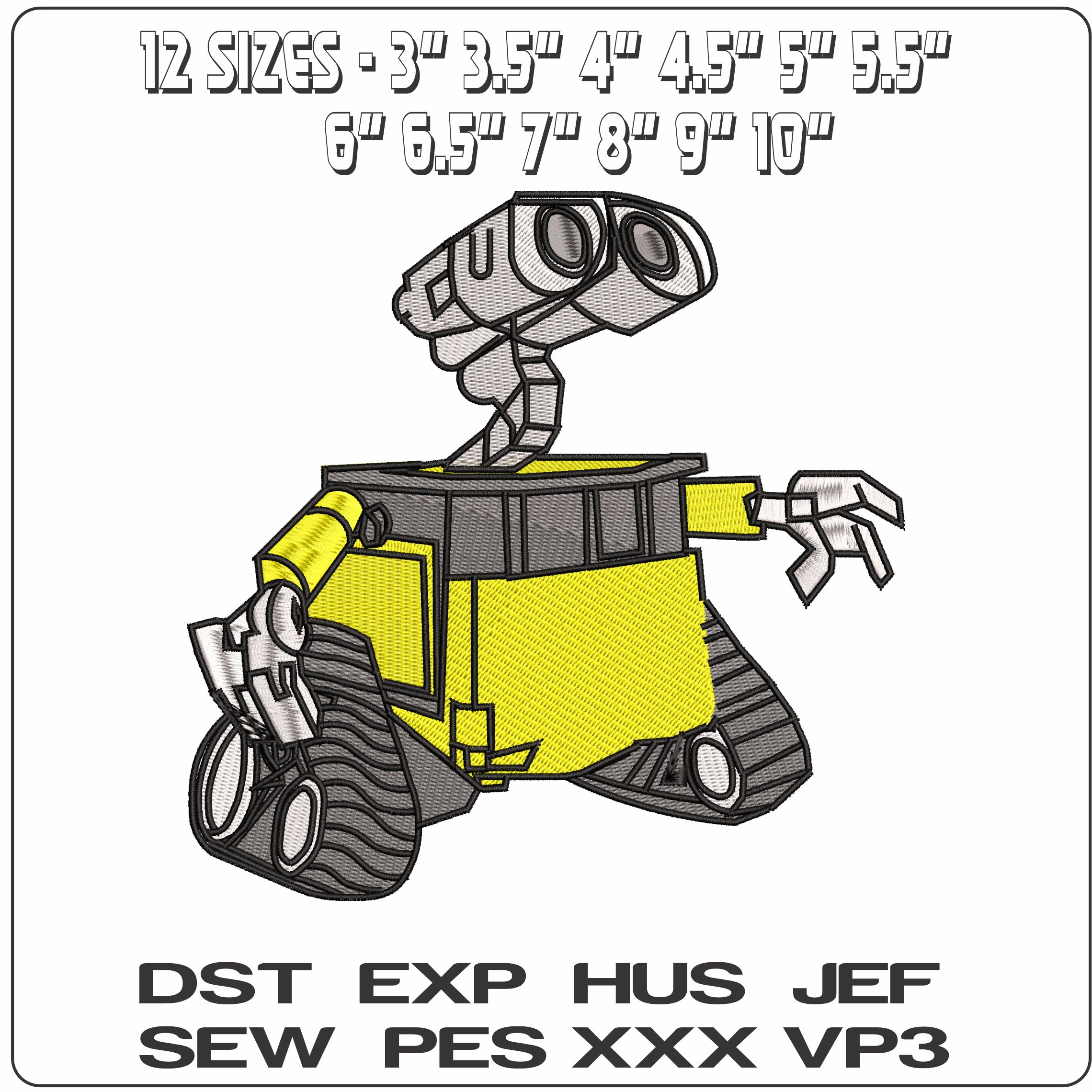 Wall E Looking Wall E Cartoon    - Elegant embroidery design file-instant download — view 2