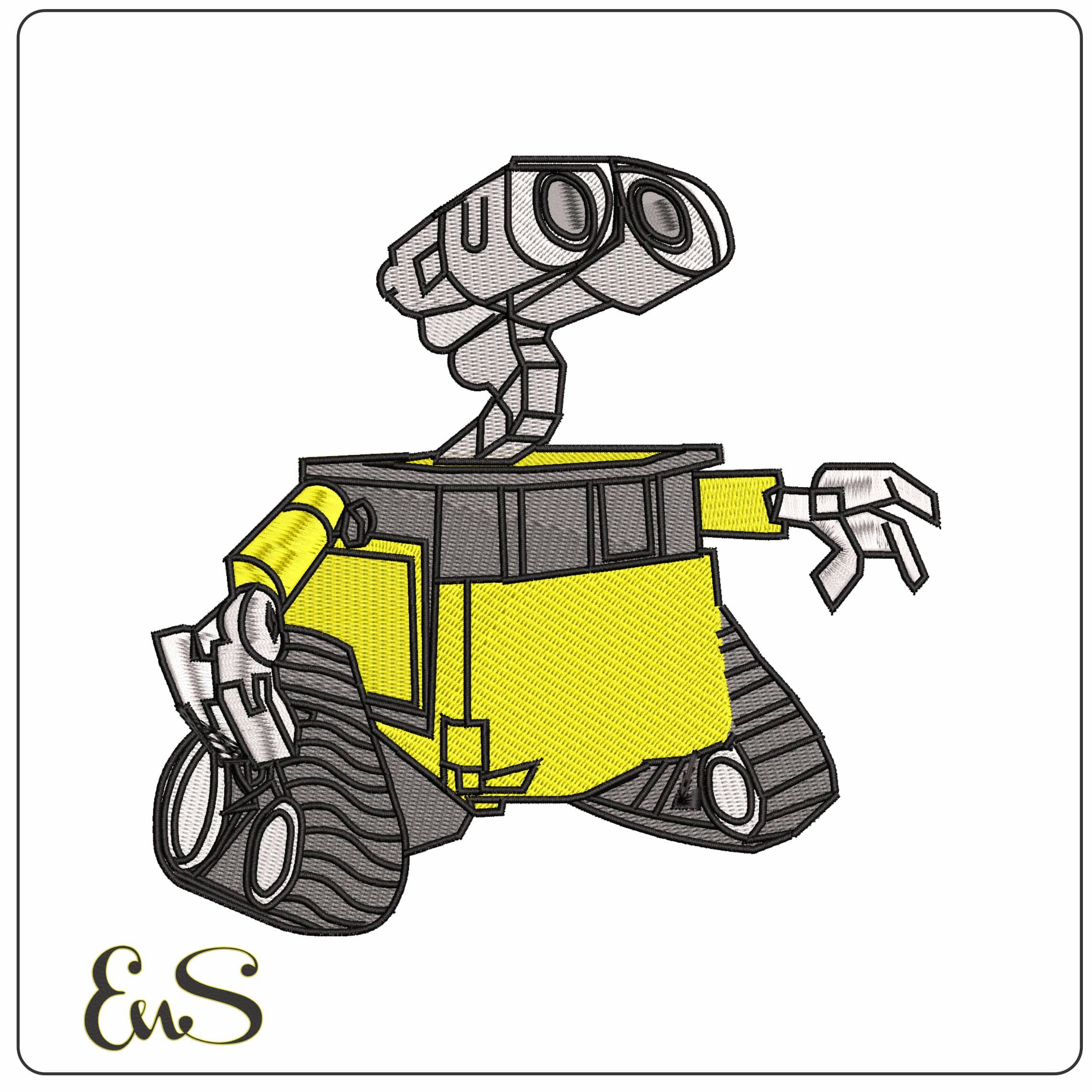 Wall E Looking Wall E Cartoon    - Elegant embroidery design file-instant download
