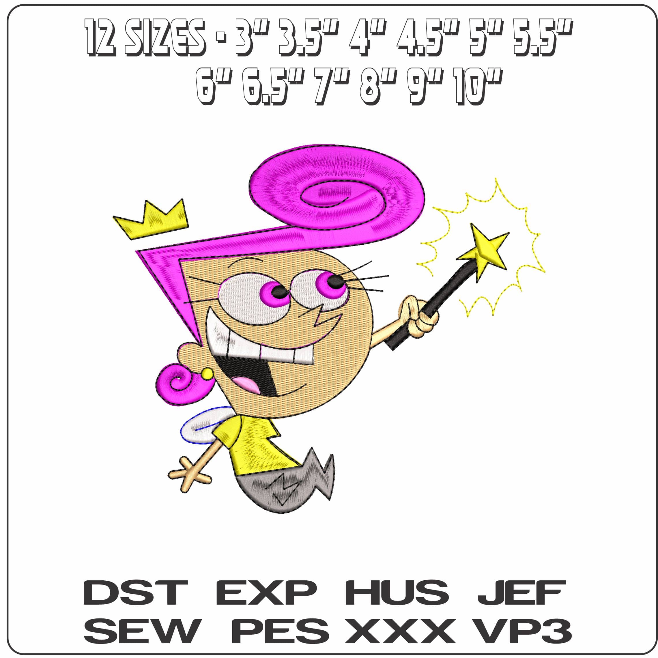 Wanda The Fairly OddParents    - Elegant embroidery design file-instant download — view 2
