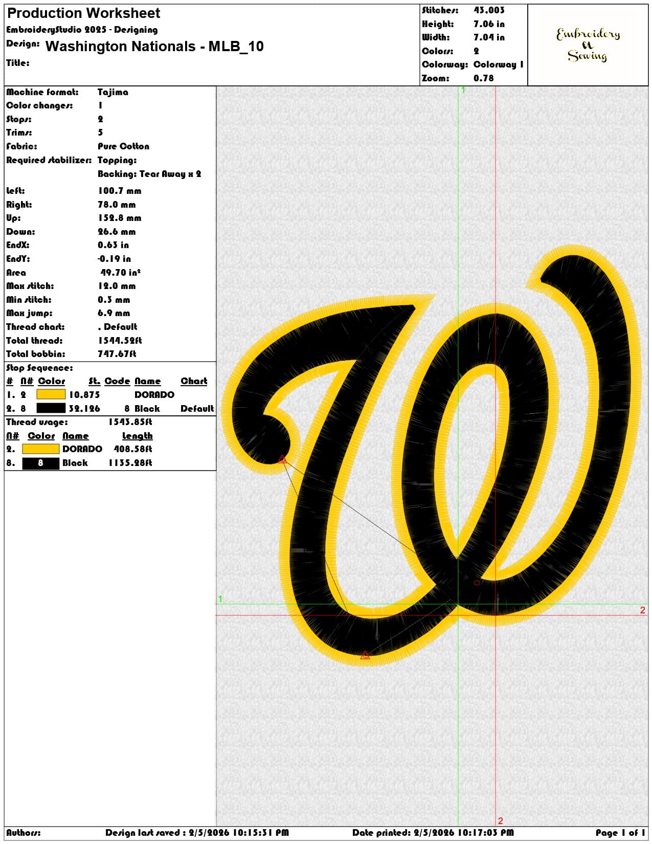 Washington Nationals MLB    - Elegant embroidery design file-instant download — view 3
