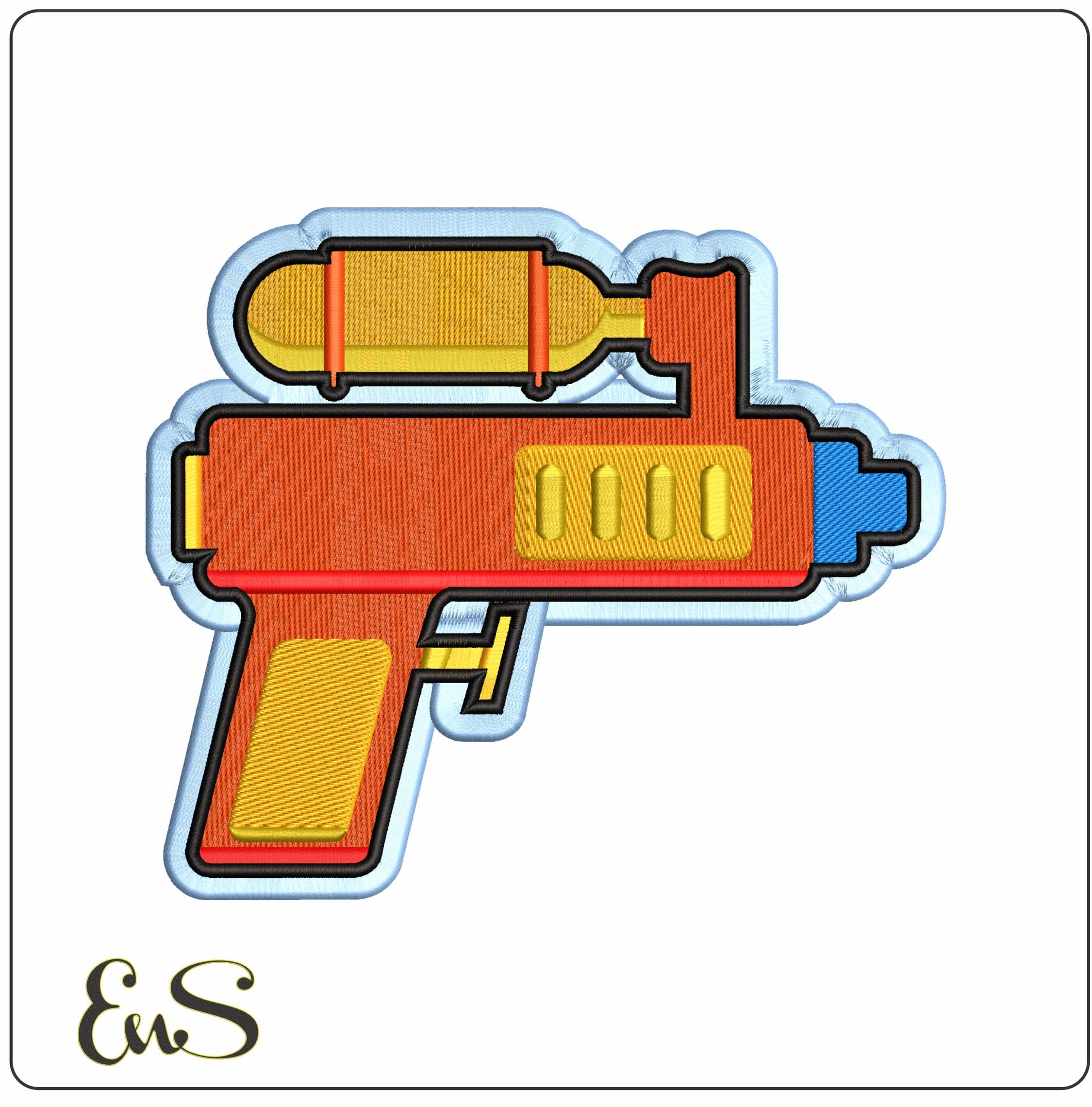 Water Pistol emoji  Outline  - Elegant embroidery design file-instant download