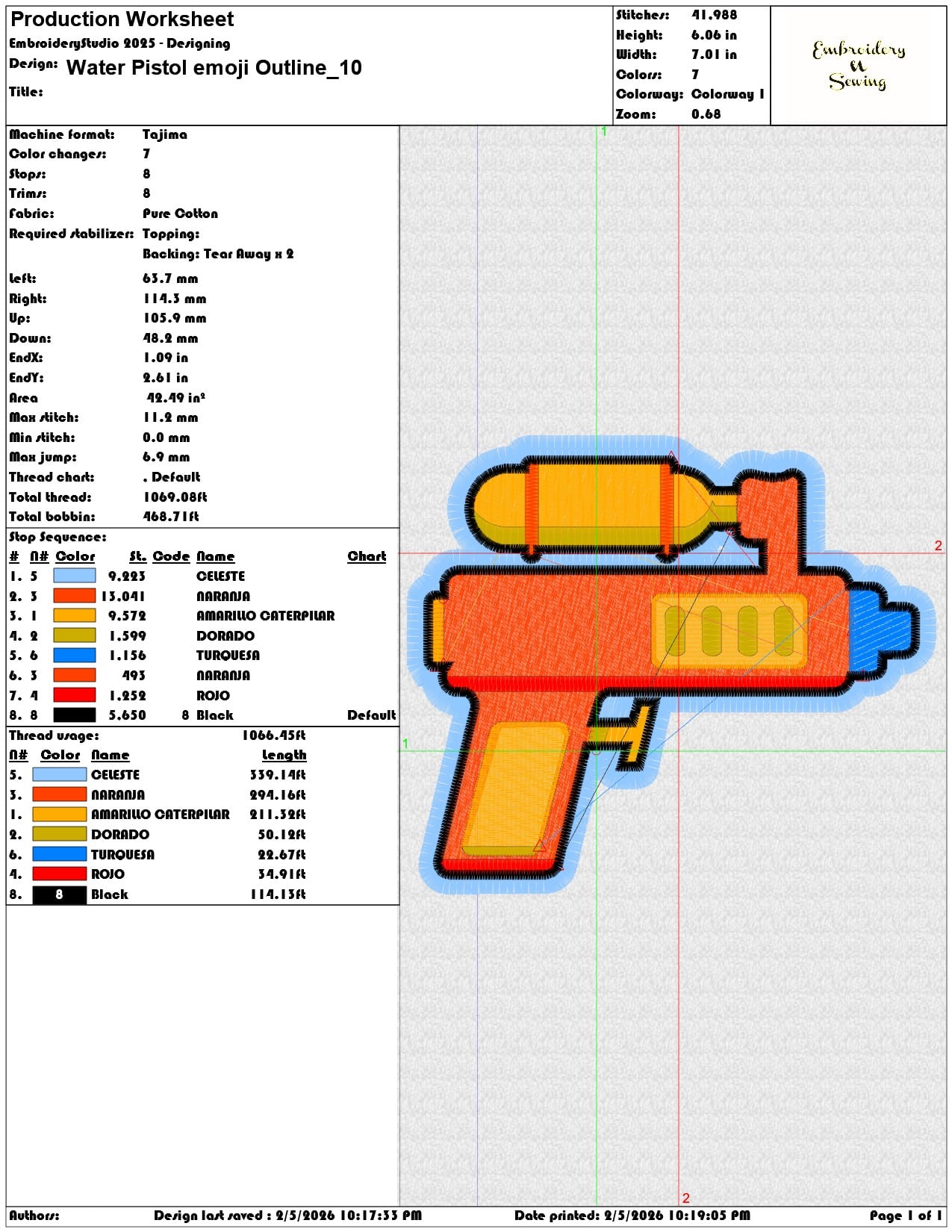 Water Pistol emoji  Outline  - Elegant embroidery design file-instant download — view 3